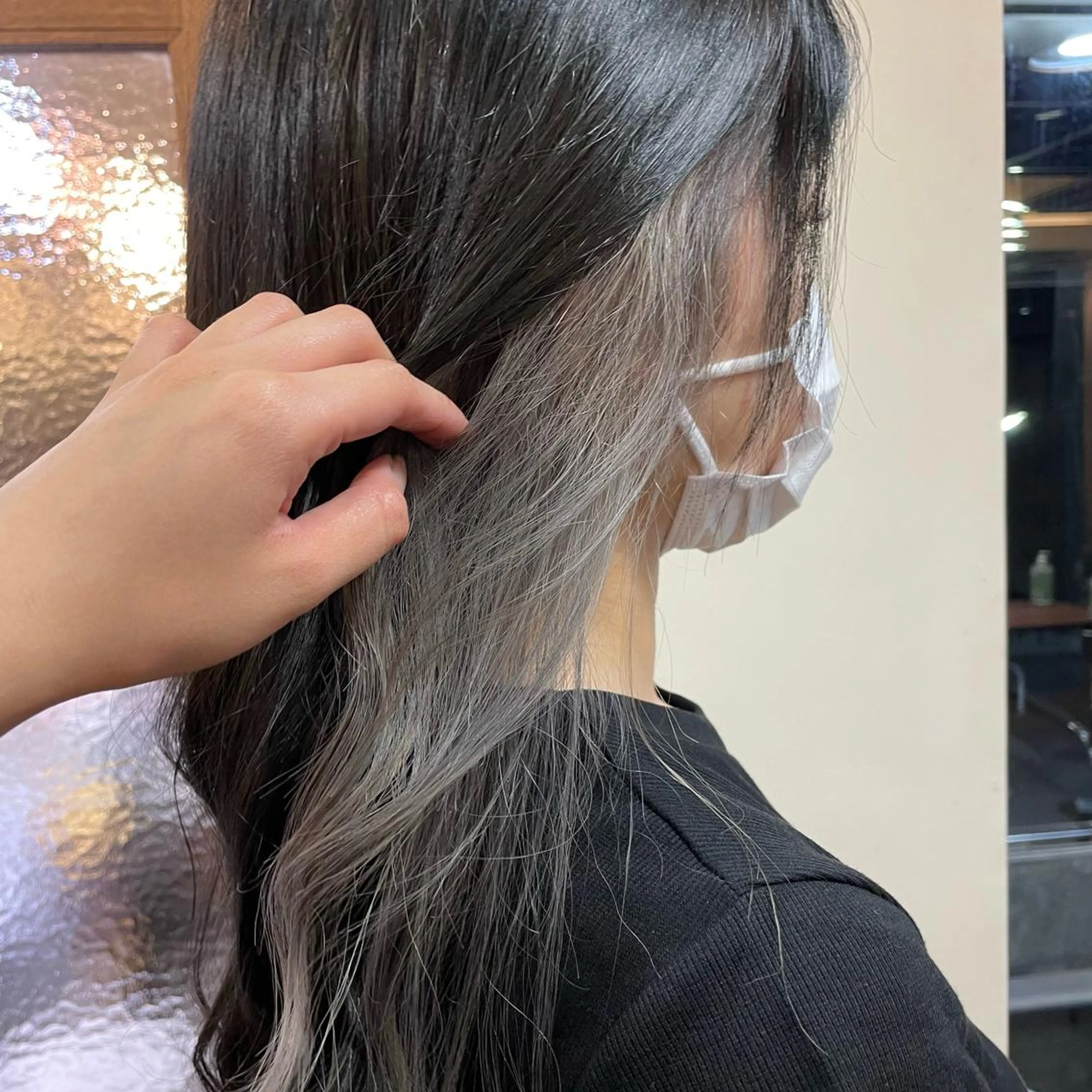 ロング カラー ブリーチ ブルーカラー シルバー NiCHE avenir吉祥寺所属・💜カラー/縮毛矯正 /NARUKA💜のヘアスタイル