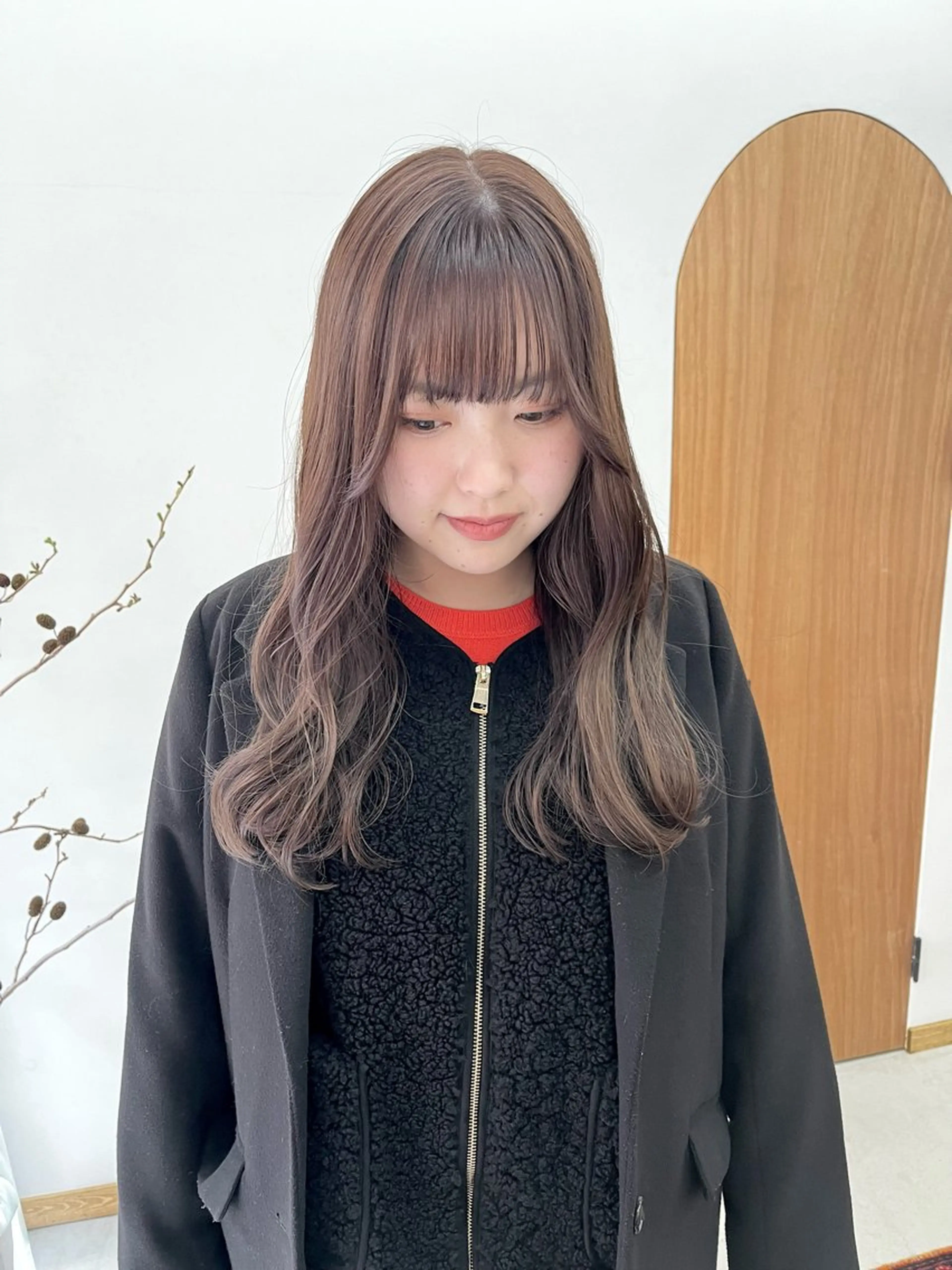 ロング カラー ヘアアレンジ 透明感カラー ラベンダーカラー esu 心斎橋店所属・ena/ブリーチなし 心斎橋・ベージュ🎀のヘアスタイル