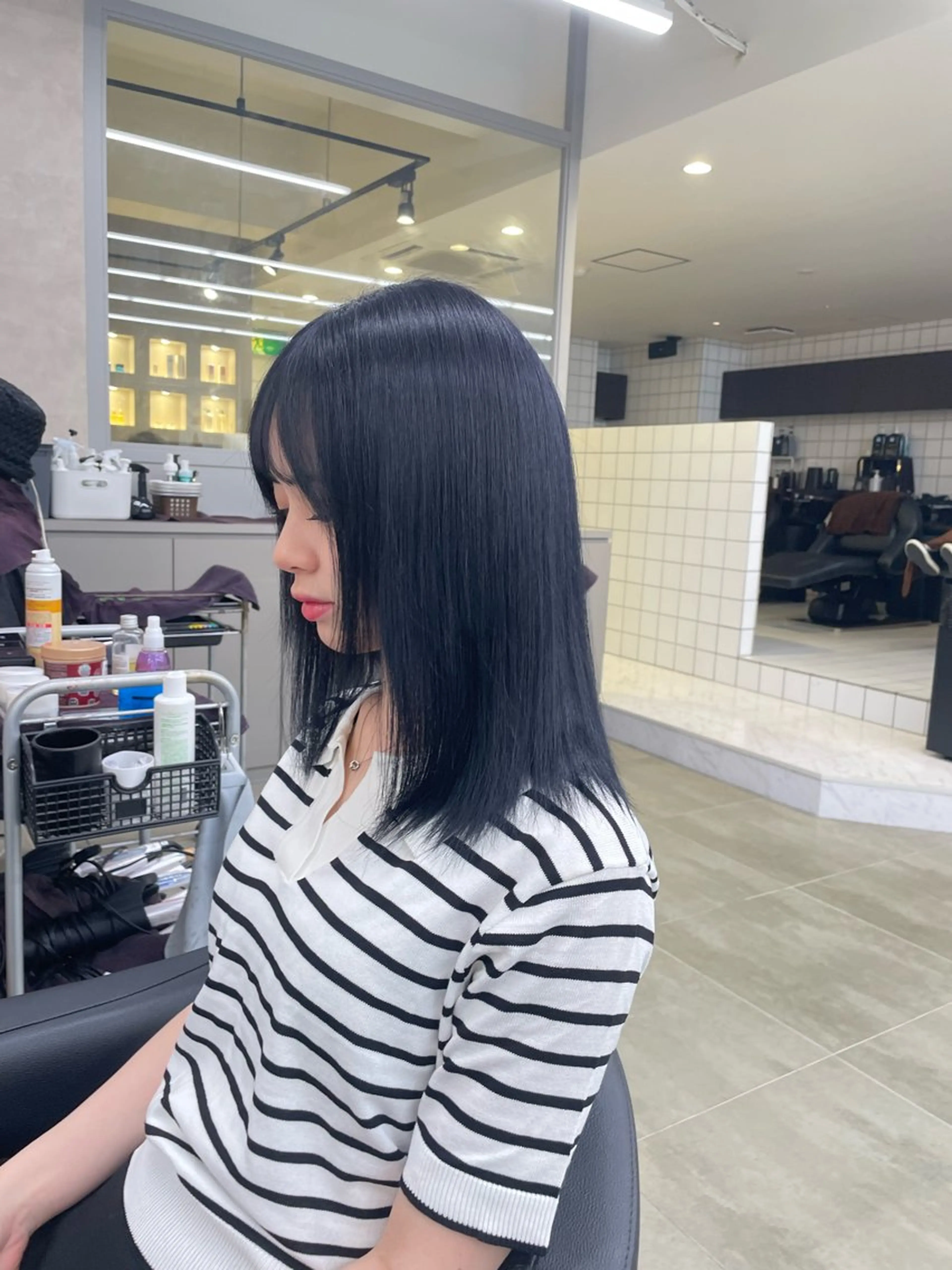 セミロング カラー ヘアアレンジ ヘアカラー トリートメント ヘアセット 💗横浜美容室 💗HARUNAのヘアスタイル