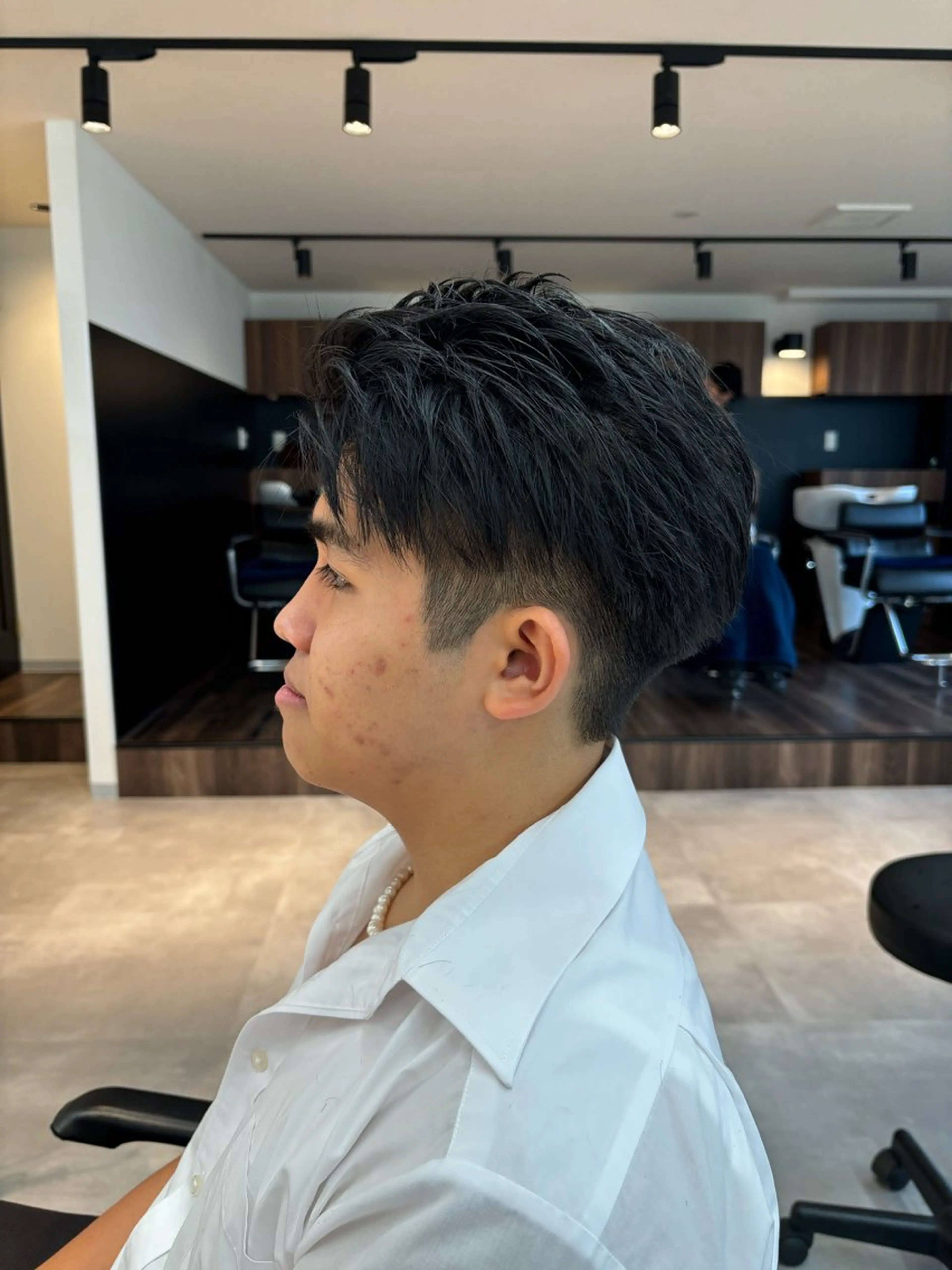 メンズ アップバング ビジネス カット フェザーパーマ/保立 /メンズカット/韓国のヘアスタイル