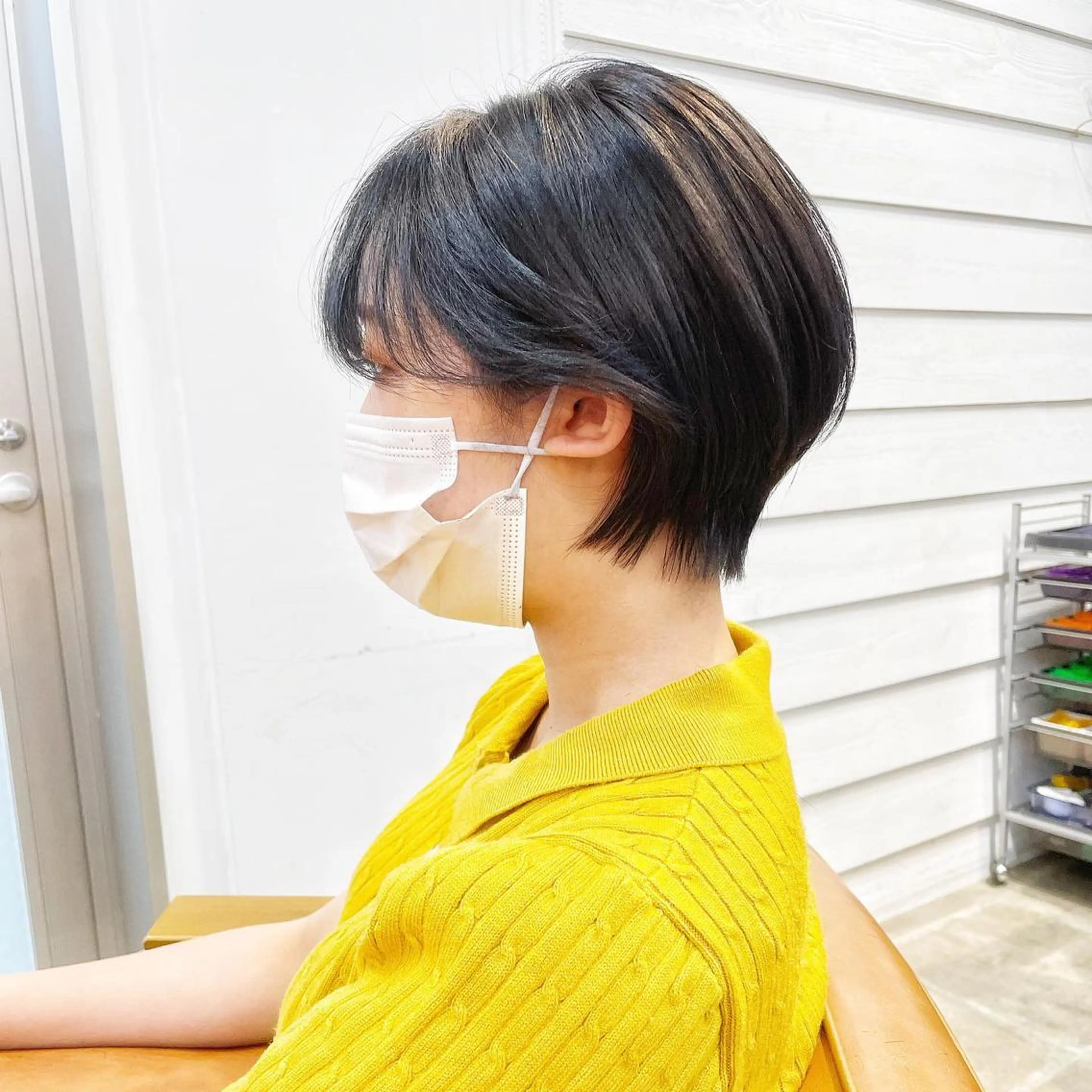 ショート カラー ショートレイヤー 丸みショート グラデーションカラー くびれヘア くせ毛 カット ヘアカラー トリートメント newline銀座所属・銀座ショート/ 大人ショート/金子涼のヘアスタイル