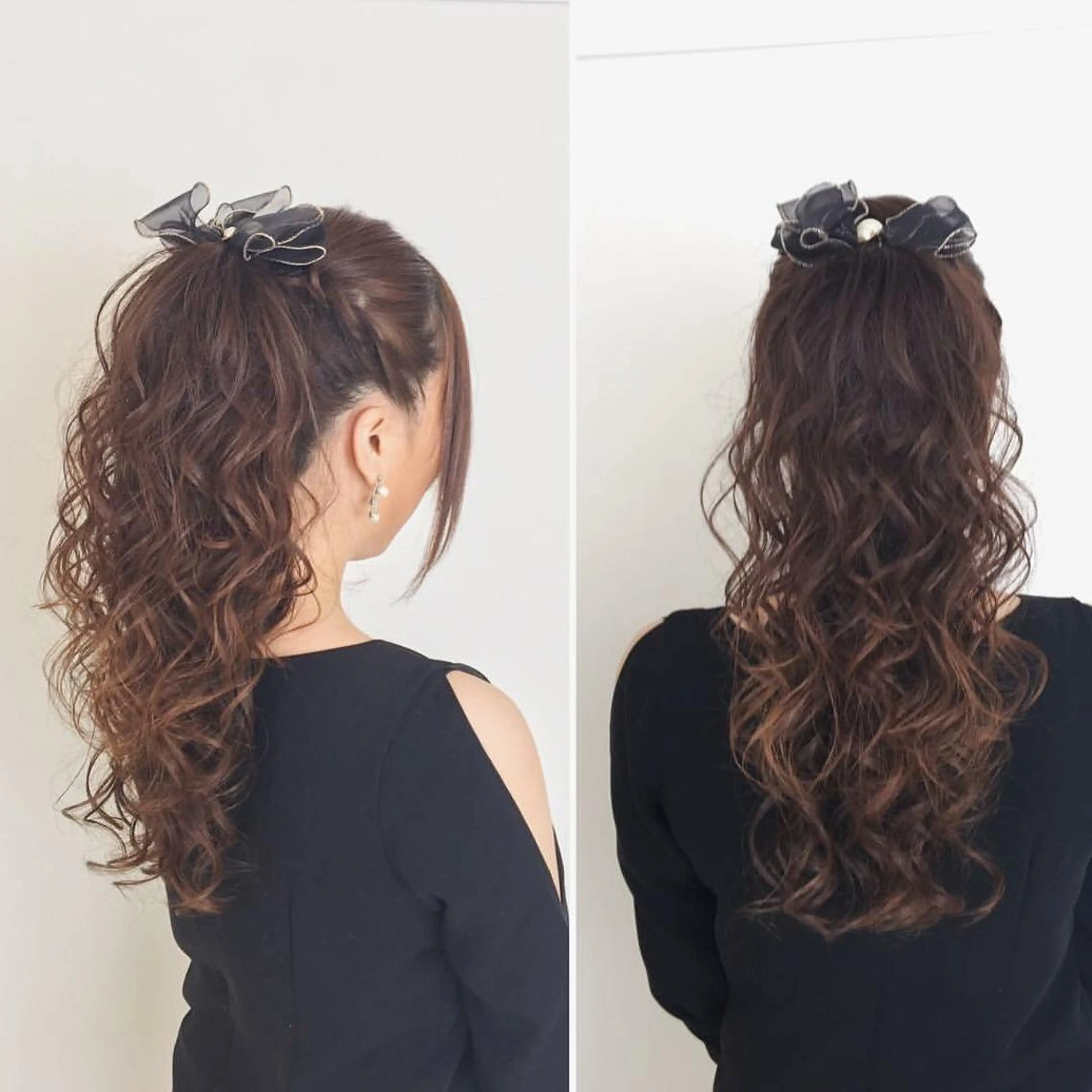 ロング ヘアアレンジ ハーフアップ ヘアセット KANA カナのマツエク・マツパデザイン