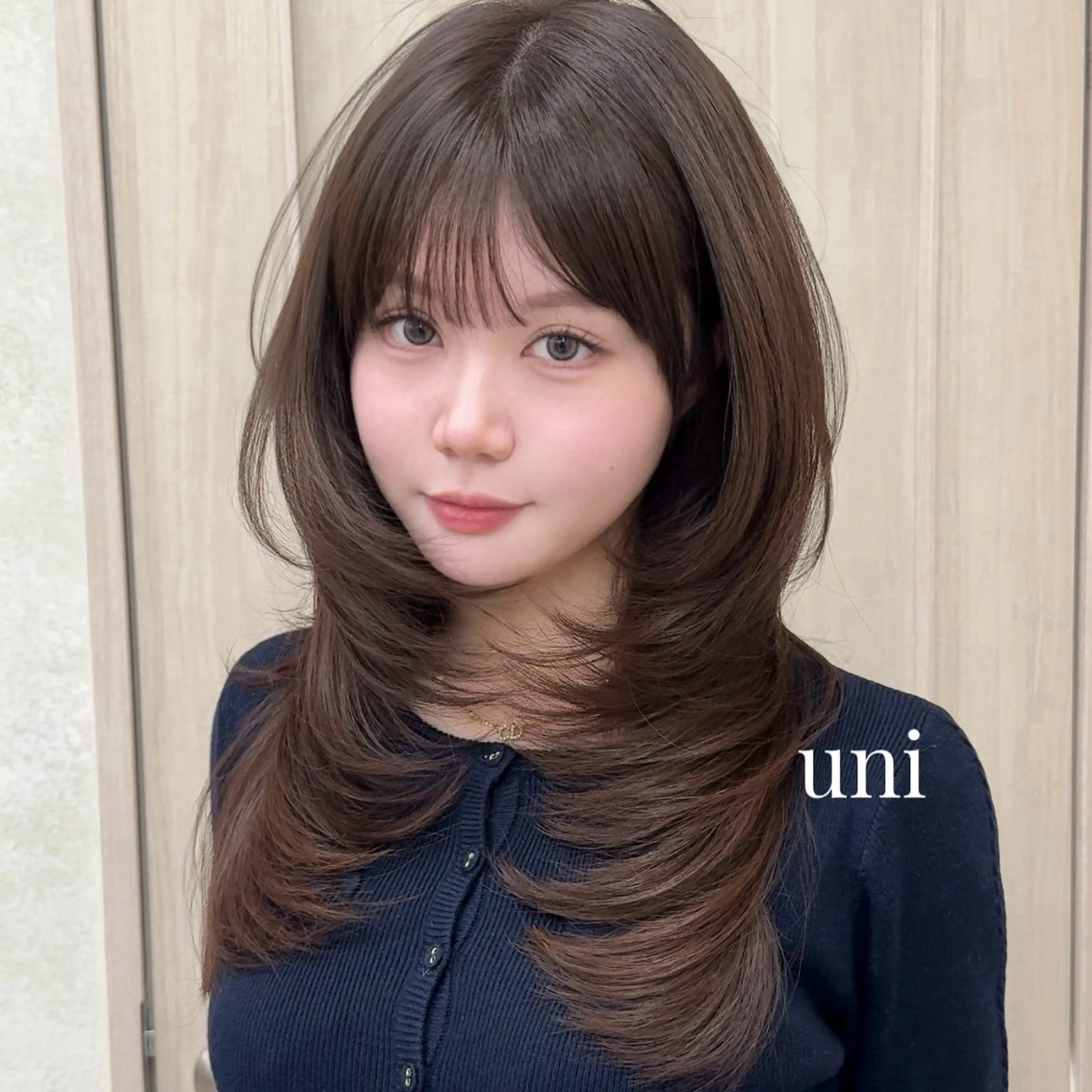 ロング ハイレイヤー 韓国風ヘア レイヤーカット セジュン 韓国レイヤー/顔周りのヘアスタイル