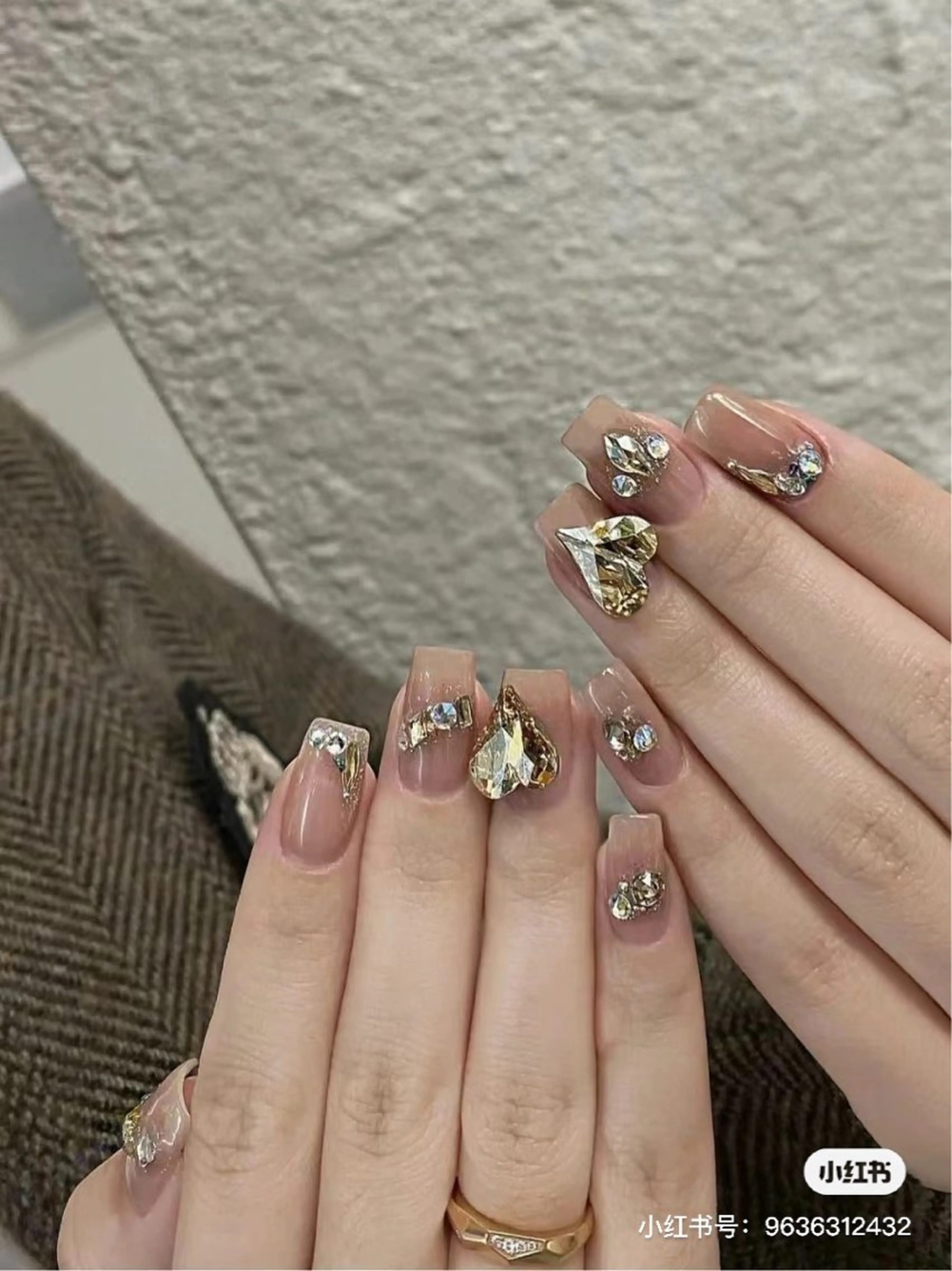 ネイル 韓国ネイル 春ネイル ストーンネイル ワンホンネイル 恵比寿 The Nailのネイルデザイン