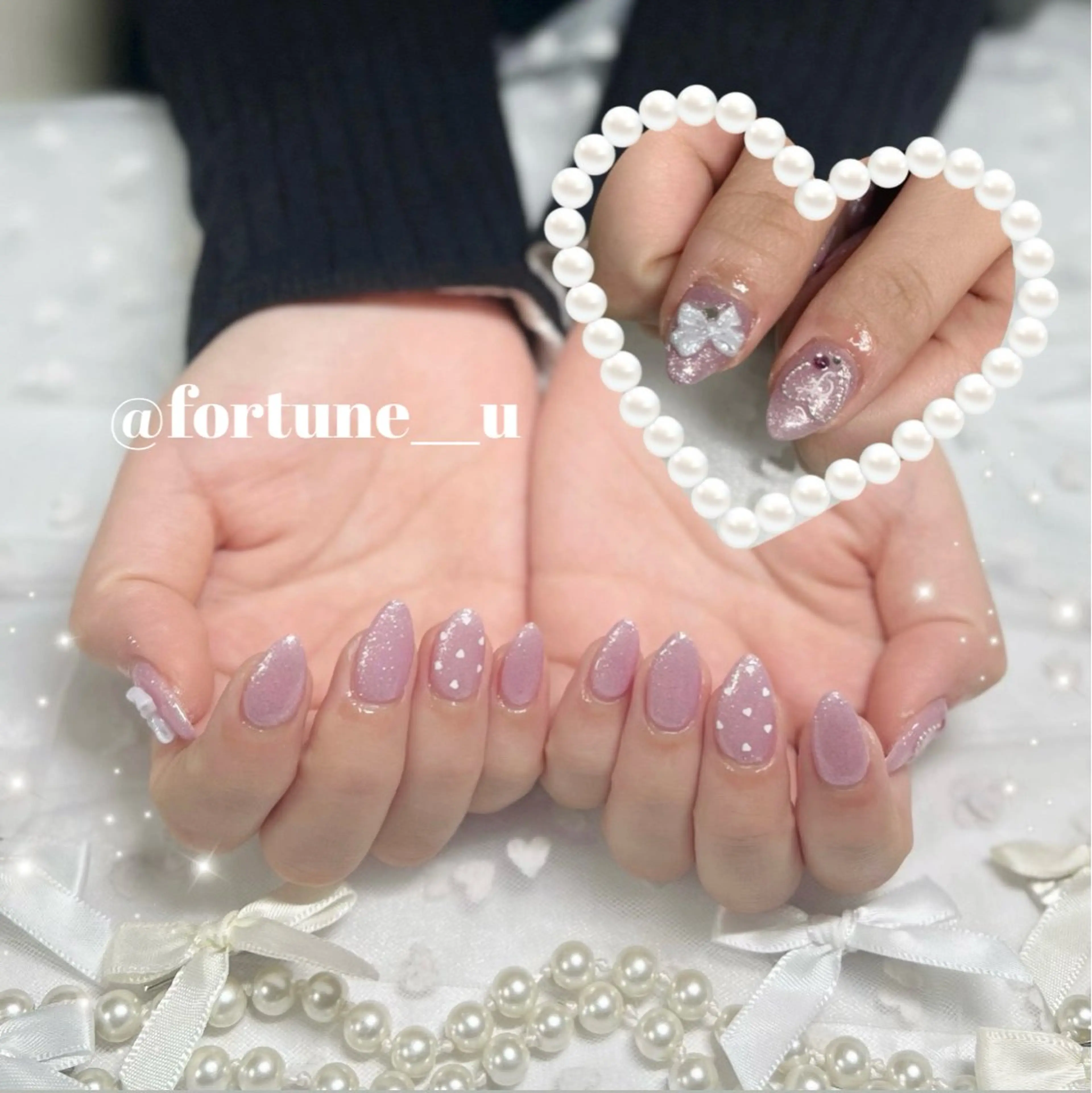 ネイル チークネイル ガーリー 韓国ネイル 水色 持ち込み ハンドネイル 1/16空✩.*💜 Yuuna💜のネイルデザイン