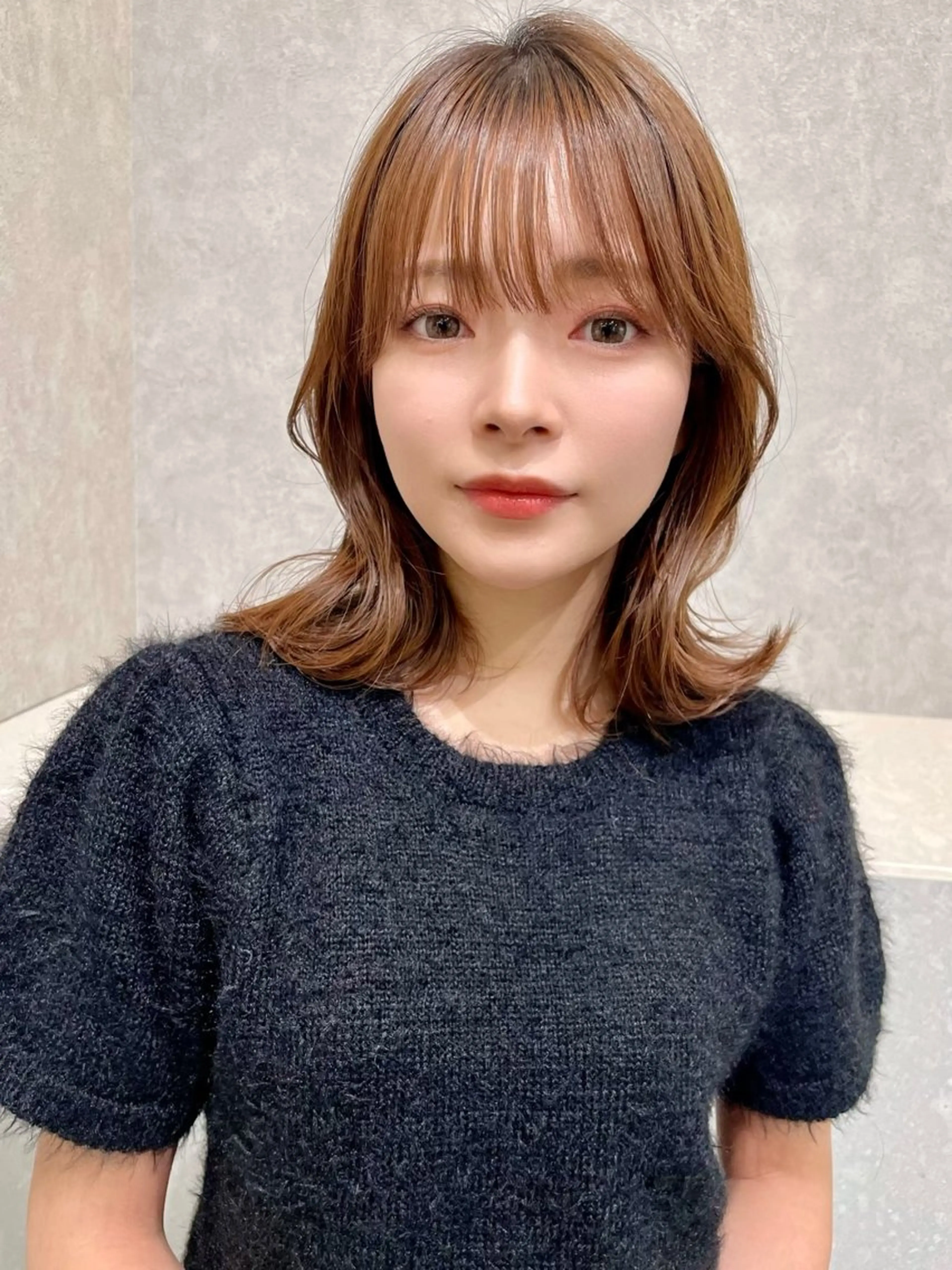 ミディアム カラー ヘアアレンジ 顔周りカット 韓国風ヘア レイヤーカット 小顔カット ✨レイヤー/ 透明感カラー✨冨永剛のヘアスタイル