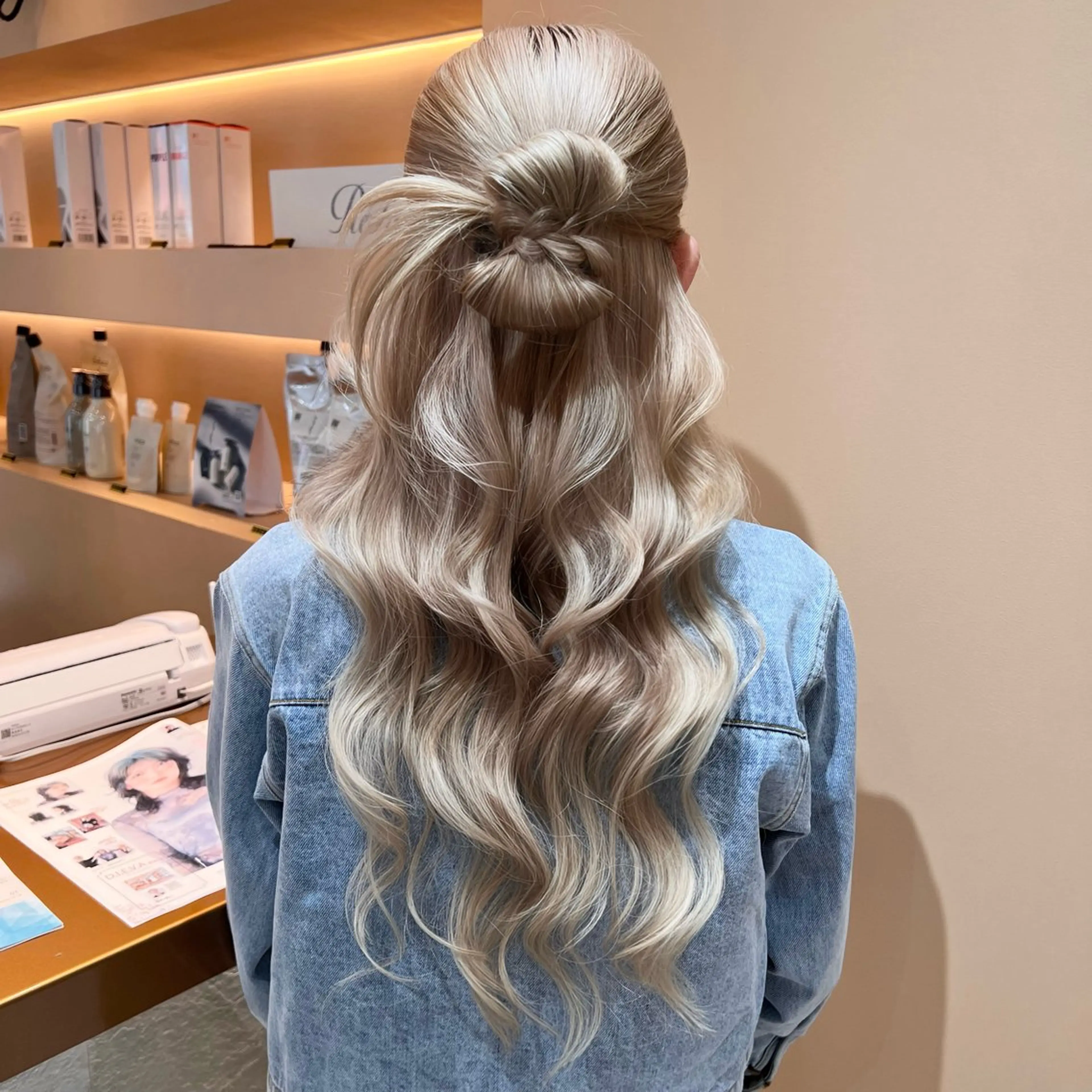 ロング ヘアアレンジ ハーフアップ ヘアセット ✨カチモリ✨レイヤー 韓国ヘア🇰🇷ゆいのヘアスタイル