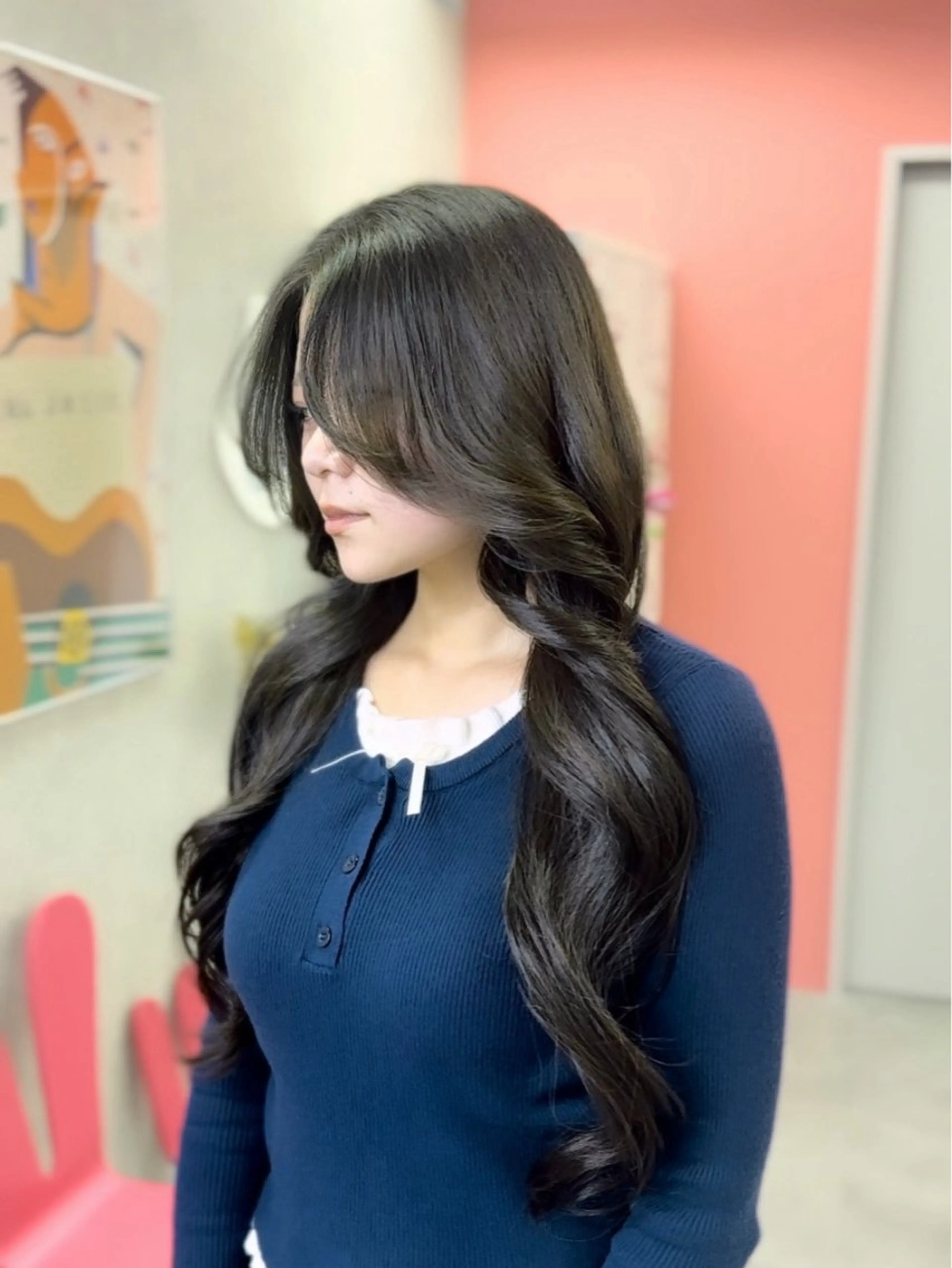 ロング カラー パーマ ヘアアレンジ グレージュ オリーブグレージュ オリーブグレー ヘアカラー トリートメント Hz【ヘルツ】 masakiのヘアスタイル