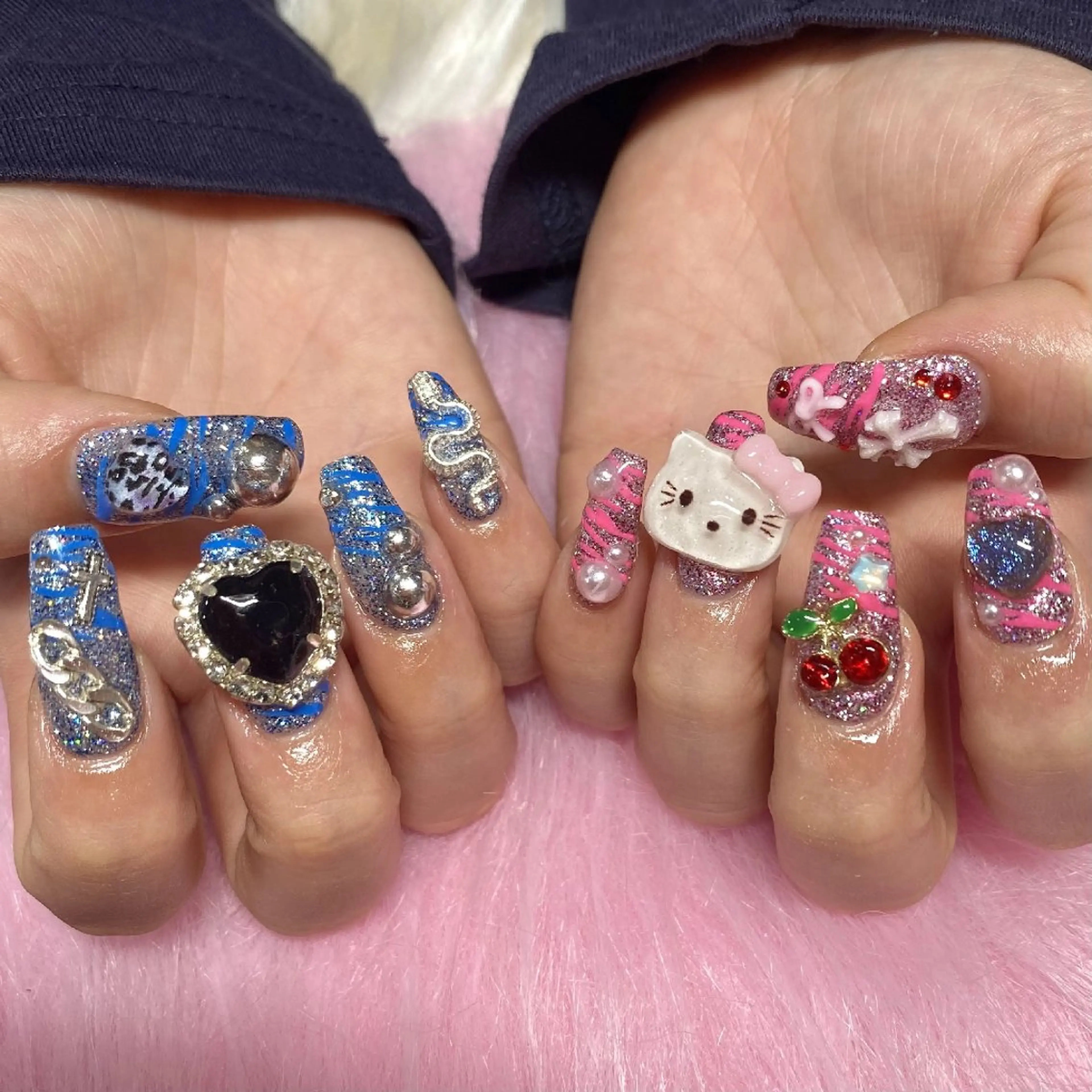 ネイル 長さ出し 韓国ネイル マグネットネイル ピンク バレンタイン ハンドネイル BelireMaa Nail&eyeのネイルデザイン