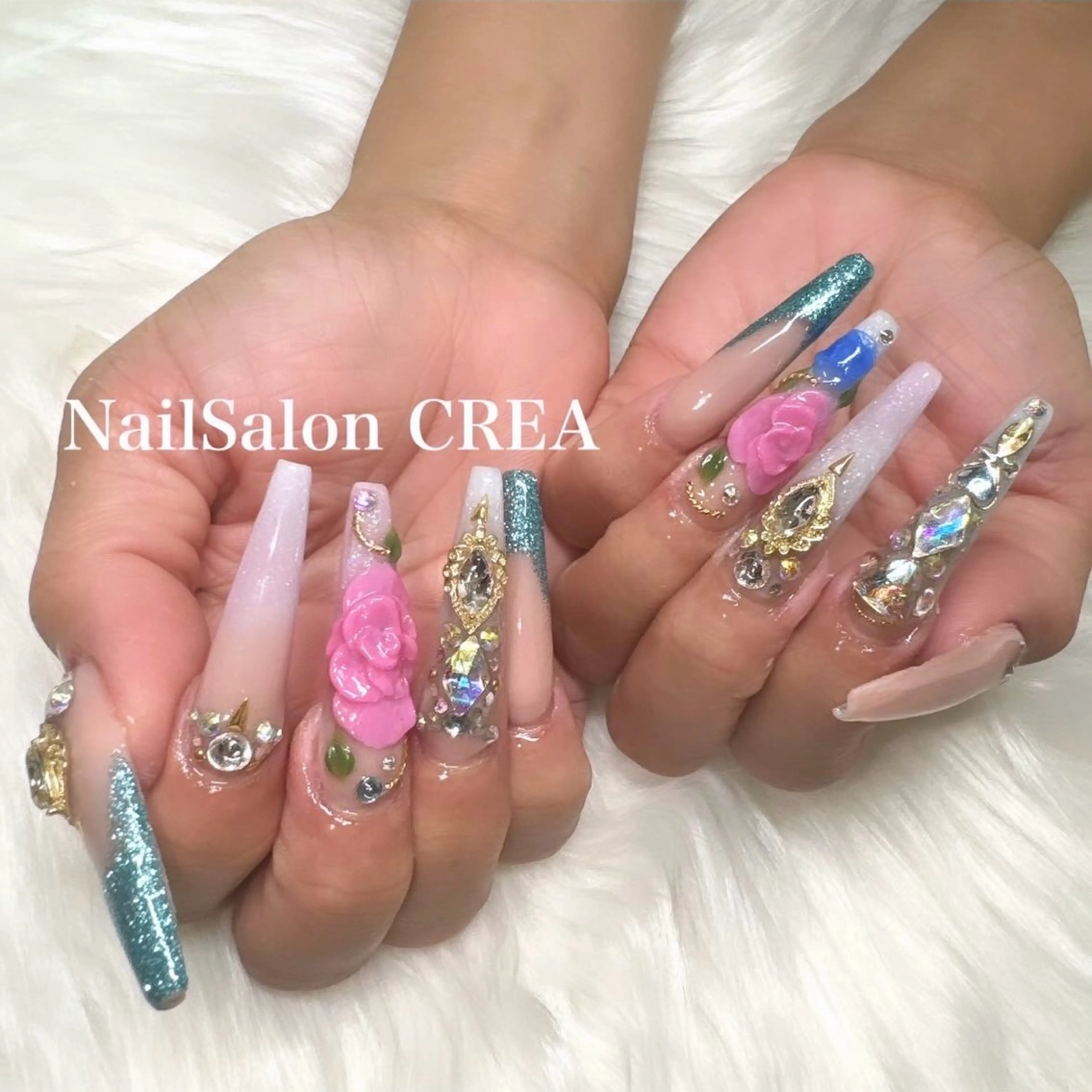 ネイル ロングネイル ハンドネイル NailSalon CREAのネイルデザイン