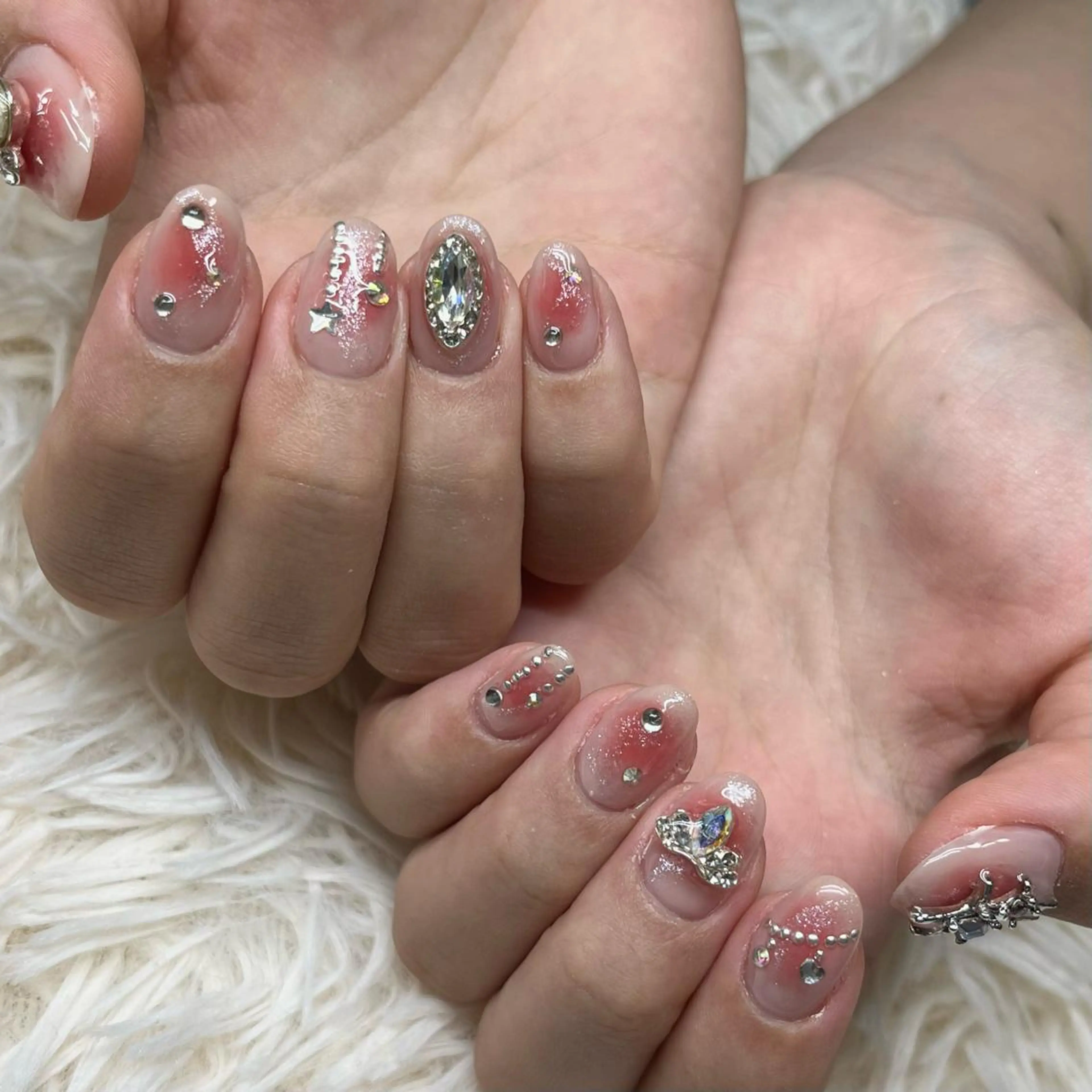 ネイル アートネイル クリアネイル フレンチネイル ジェルネイル ガラスフレンチ ハンドネイル 🐕‍🦺Yappy 💗A-tanのネイルデザイン