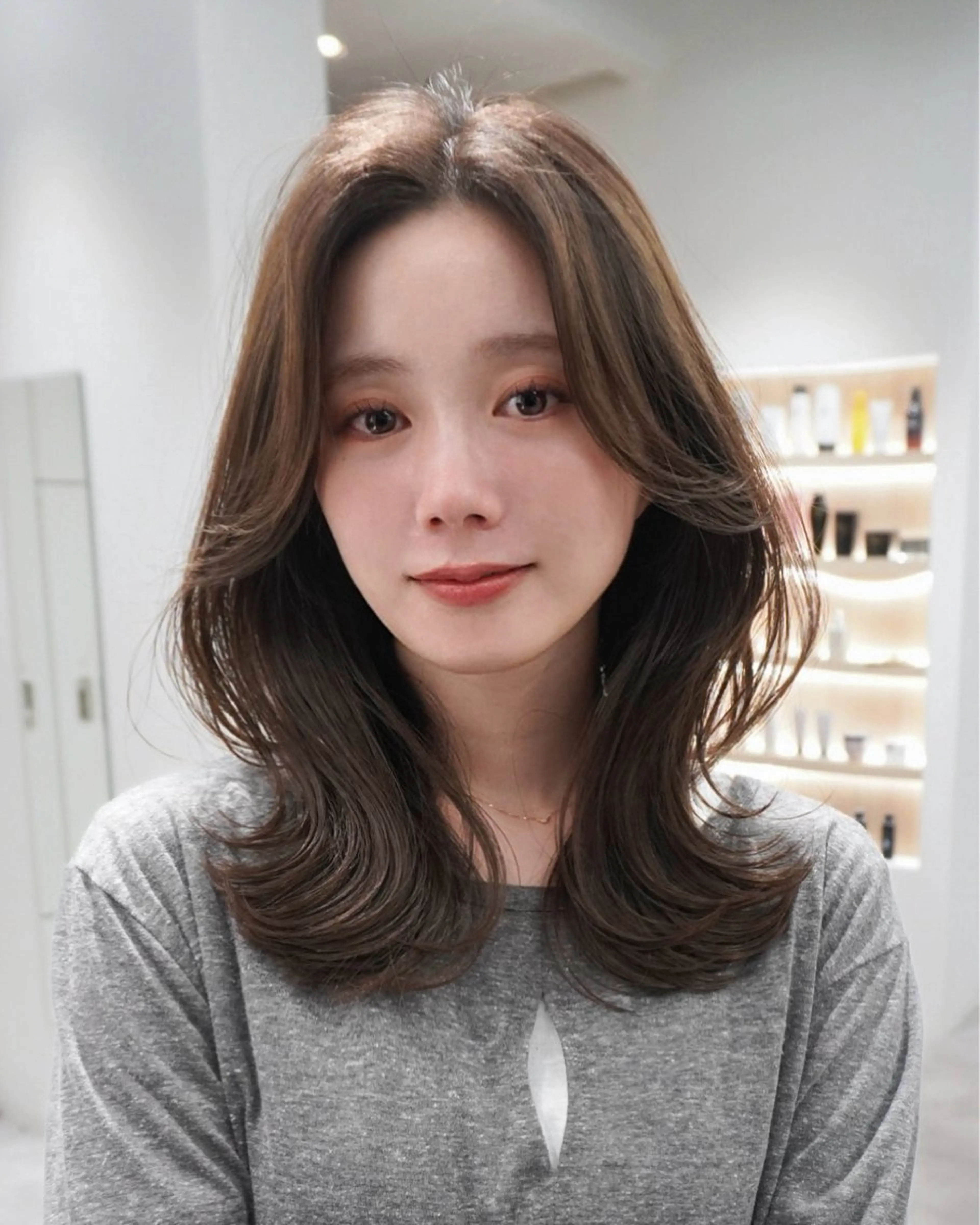 ミディアム カラー カット ヘアカラー ren ボブロブ/ミディアムのヘアスタイル