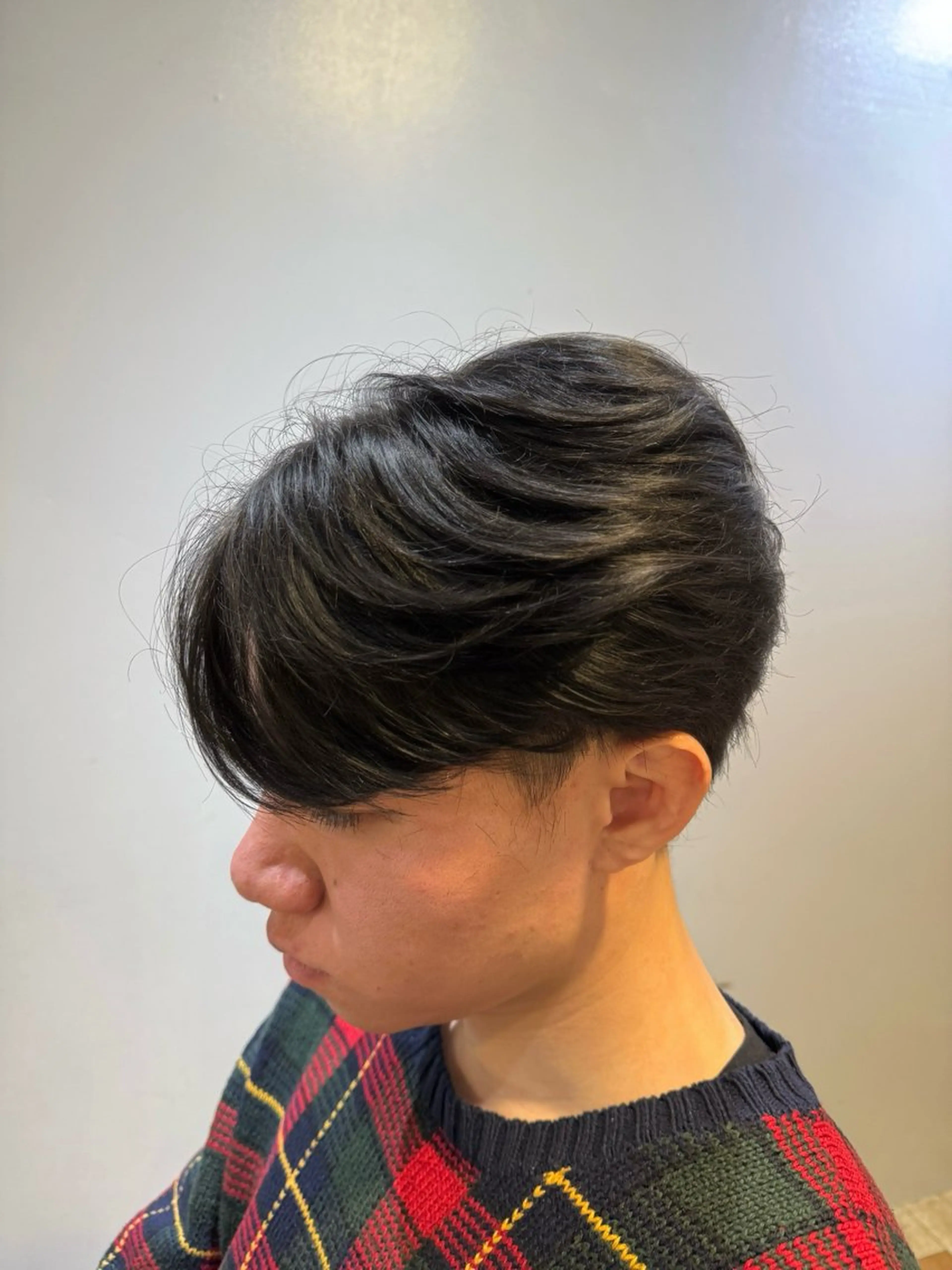 ショート メンズ センターパート メンズパーマ カット トリートメント メンズカット/パーマ 艶カラーTAIGA︎のヘアスタイル