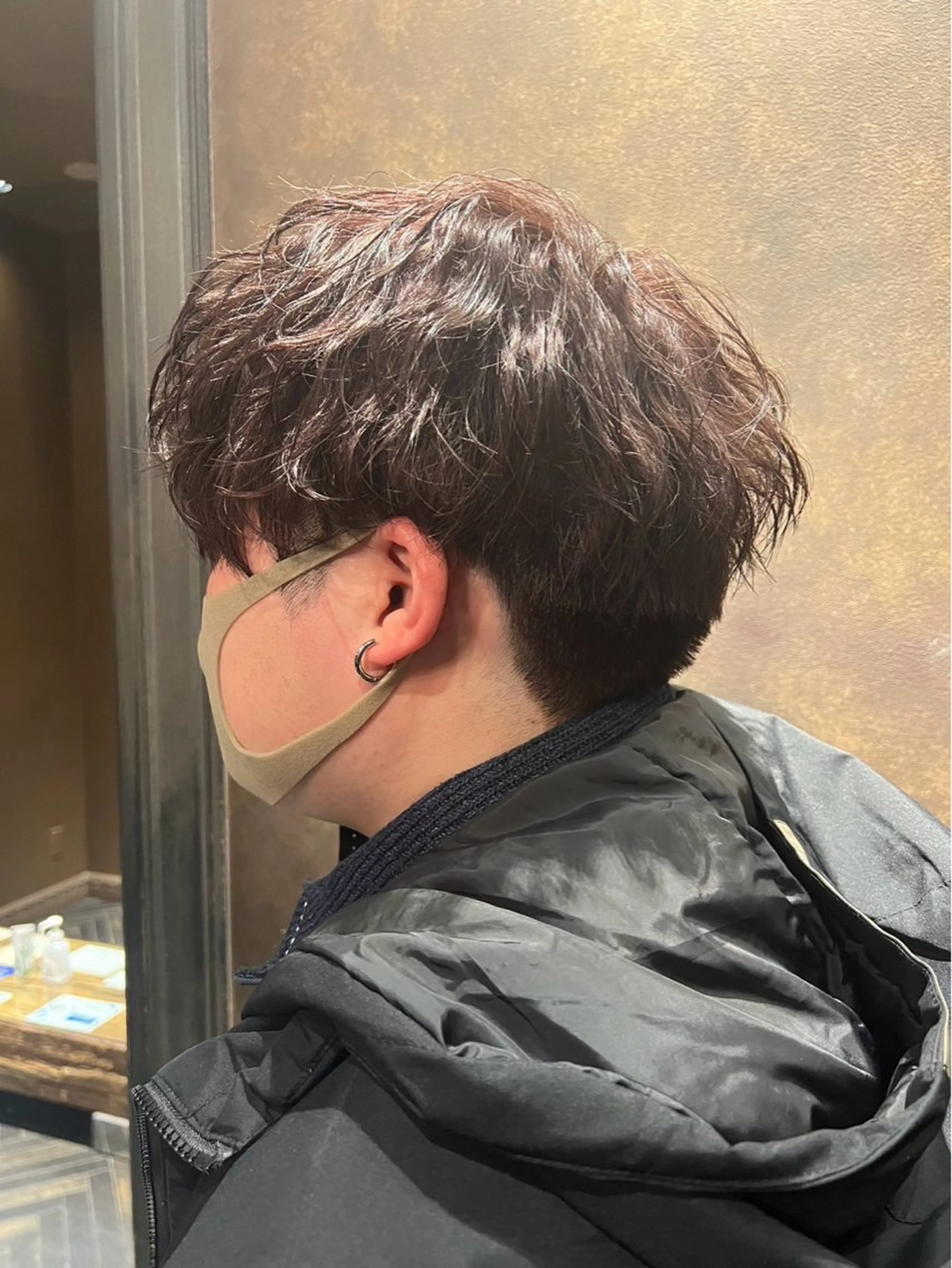 ショート カラー メンズ マッシュ ブラウンカラー ピンクカラー ピンクブラウン レイヤーカット 韓国ヘア/銀座/艶髪 /MINX/ウチダのヘアスタイル