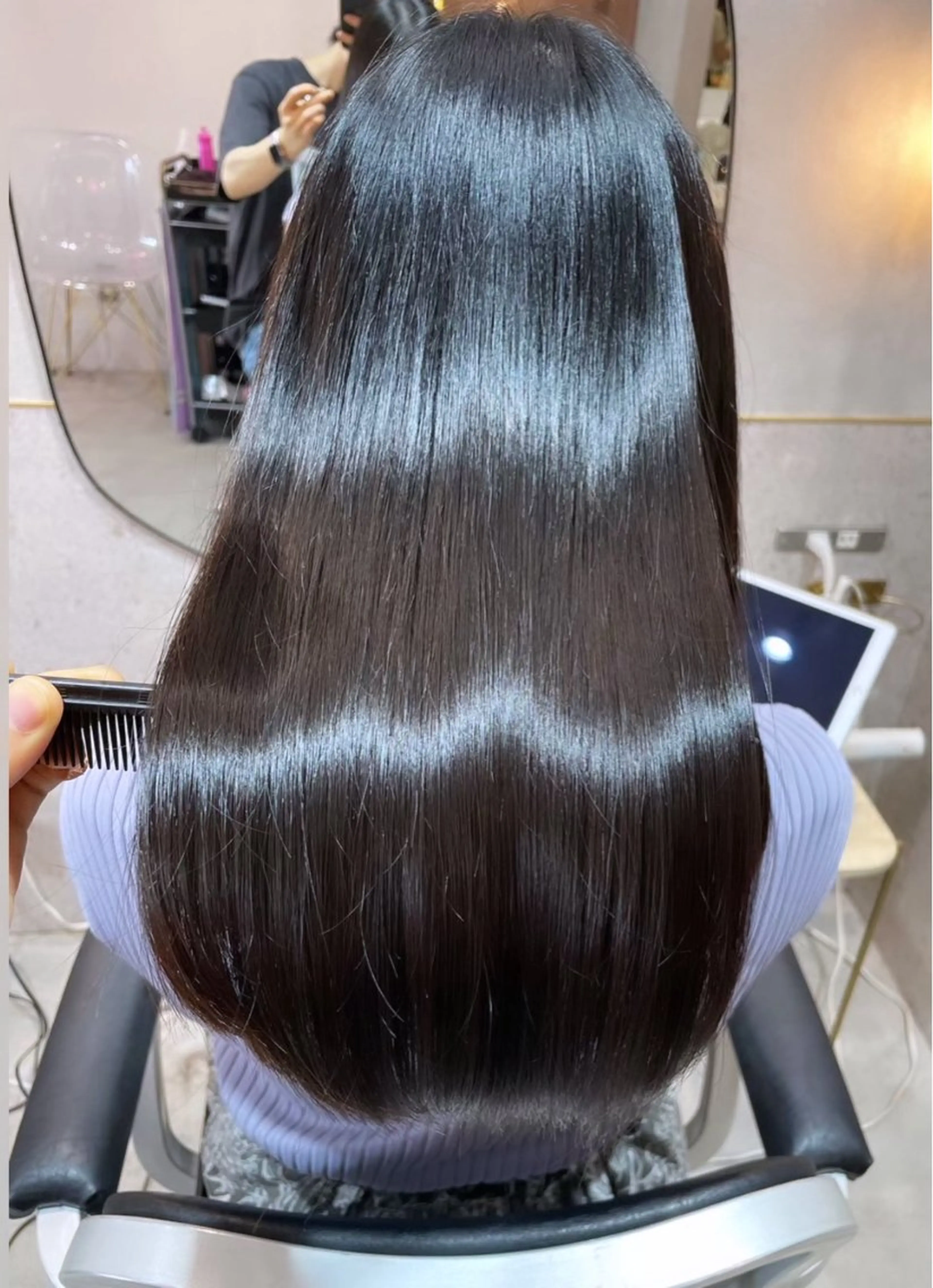 セミロング カラー カット トリートメント ヘアセット 新宿/韓国レイヤー 髪質改善カラー/角所のヘアスタイル