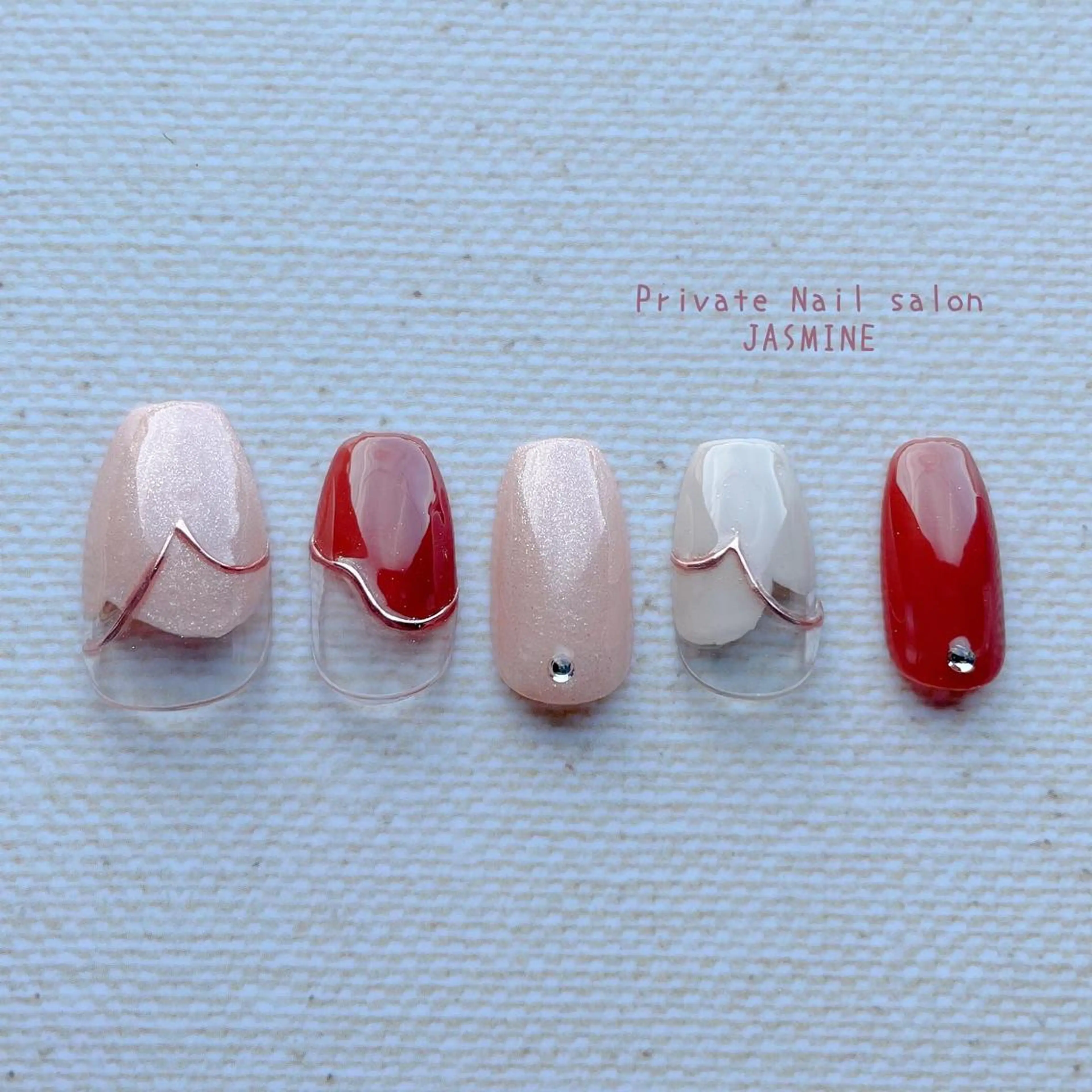 ネイル フレンチネイル ミラーネイル Nail salon JASMINEのネイルデザイン