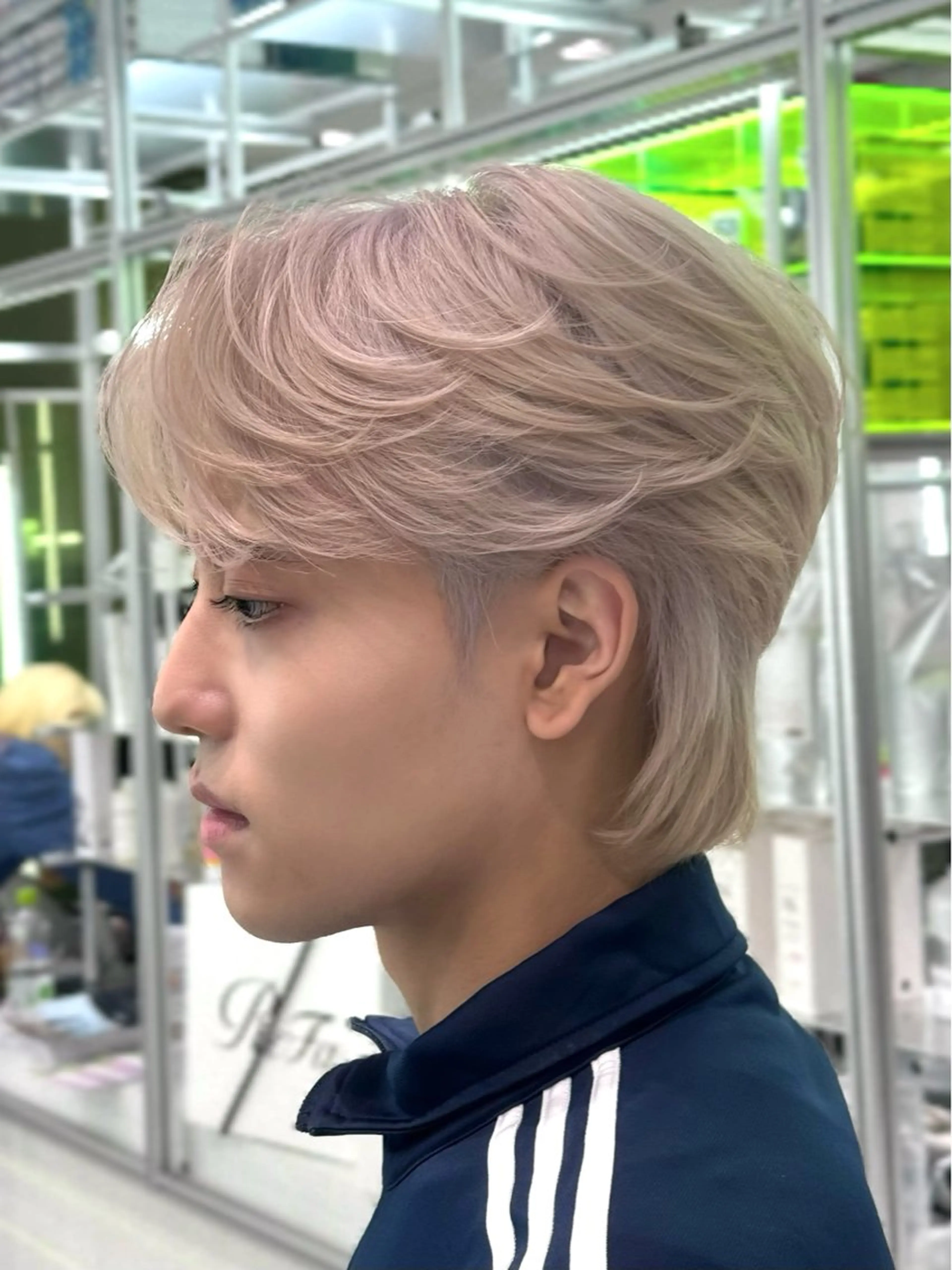 ショート カラー メンズ ダウンパーマ/韓国 ヘア/ブリーチ/桑本のヘアスタイル