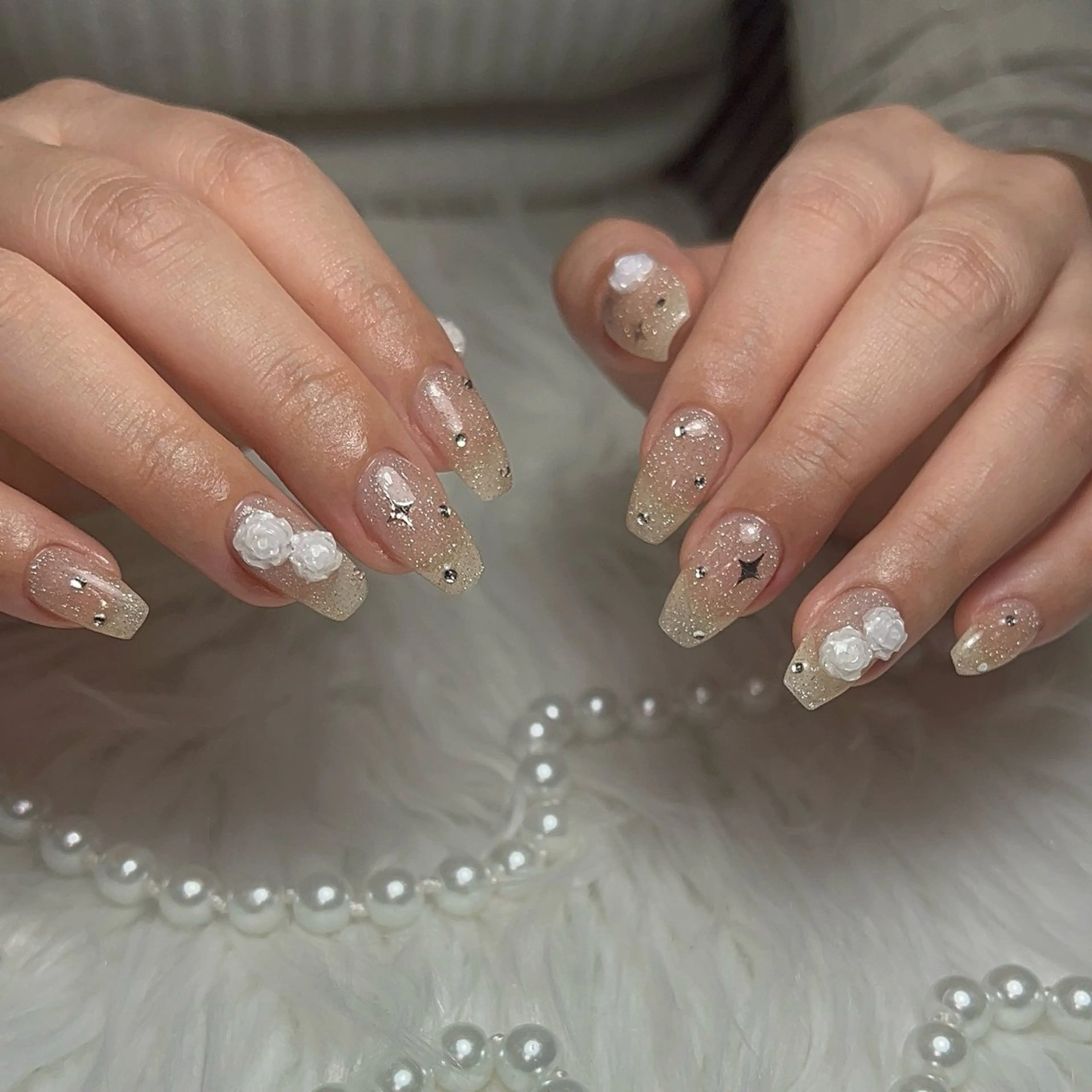 ネイル 長さ出し フラッシュネイル フットネイル フレンチネイル ガラスフレンチ ハンドネイル M2beauty Renaのネイルデザイン