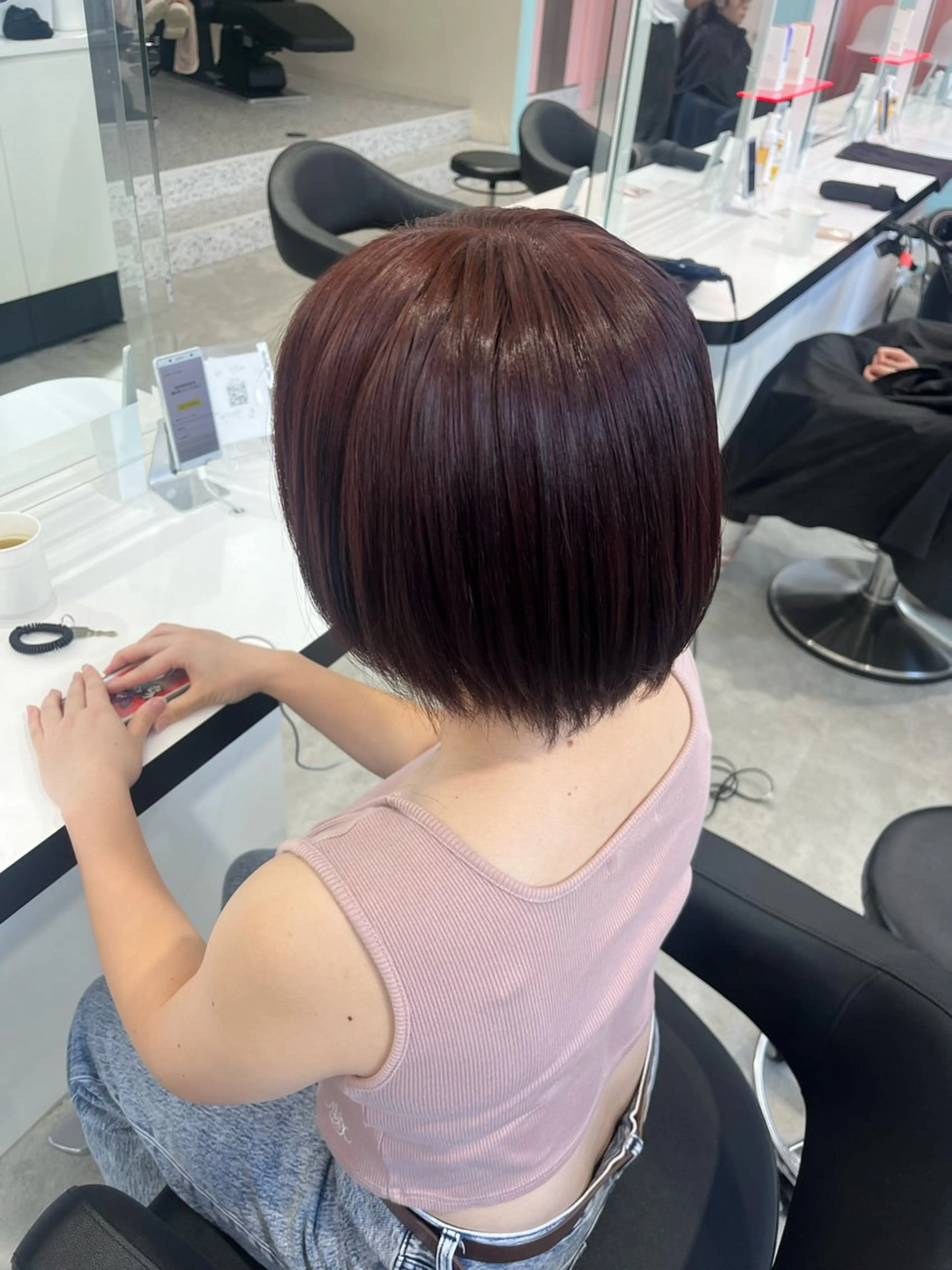 ショート カラー みう/仙台/暖色/ 艶髪/顔周りカット/のヘアスタイル