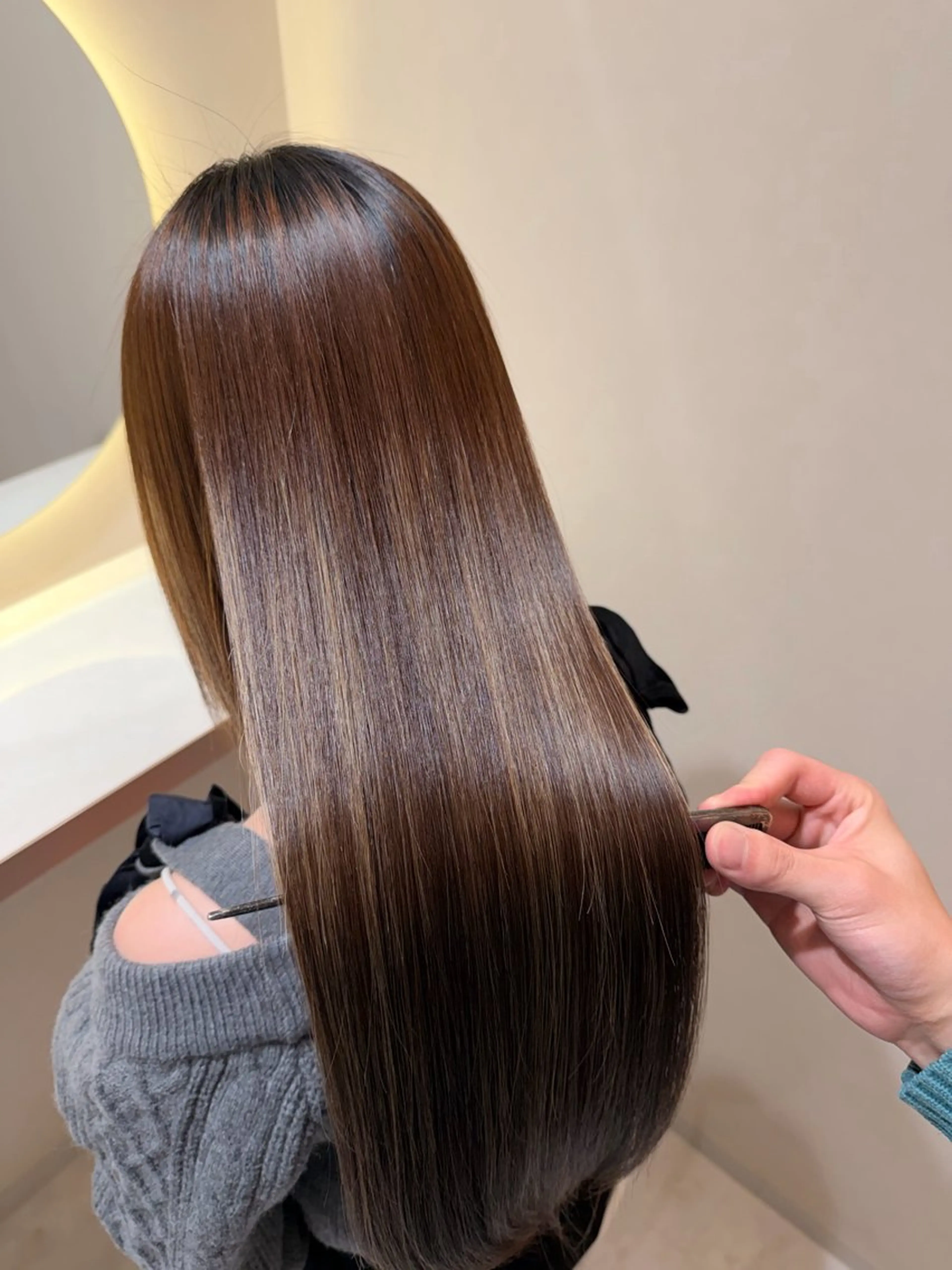 ロング カット ヘアカラー トリートメント 韓国レイヤー×ツヤ髪 /TAICHI🤍のヘアスタイル