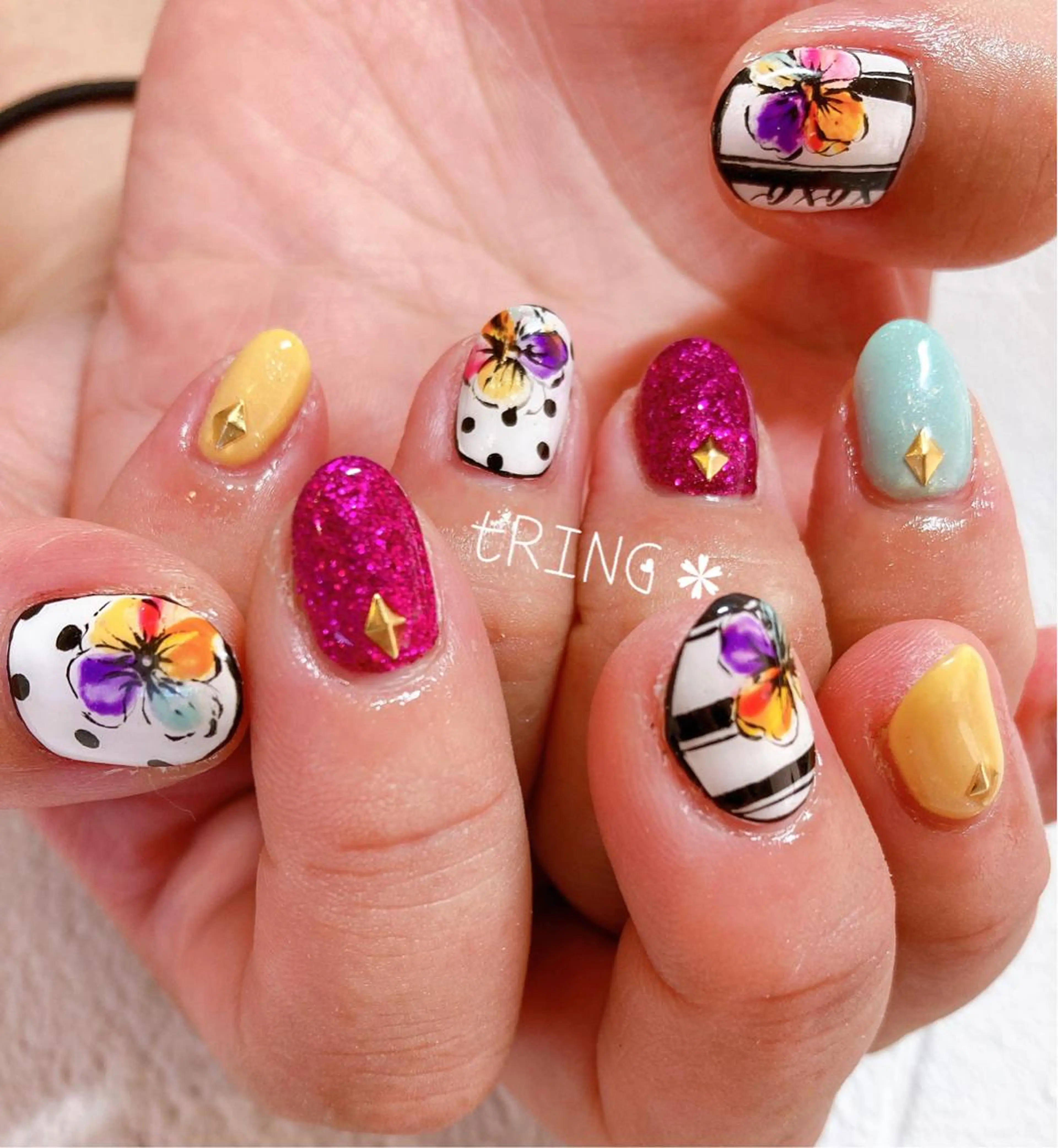 ネイル ハンドネイル tRING＊ しいの木台のネイルデザイン