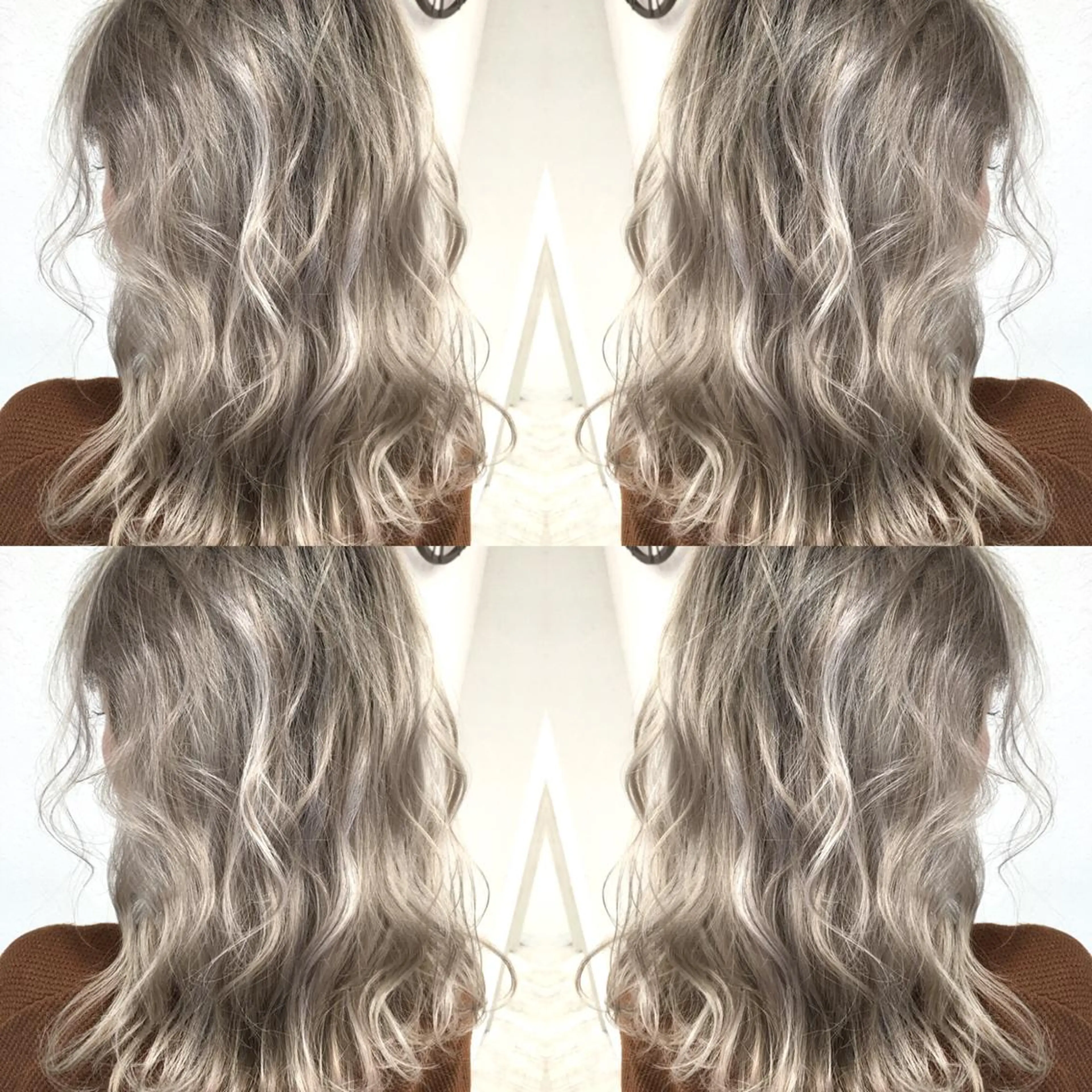 ミディアム カラー シルバー ヘアカラー トリートメント 井上 一平のヘアスタイル