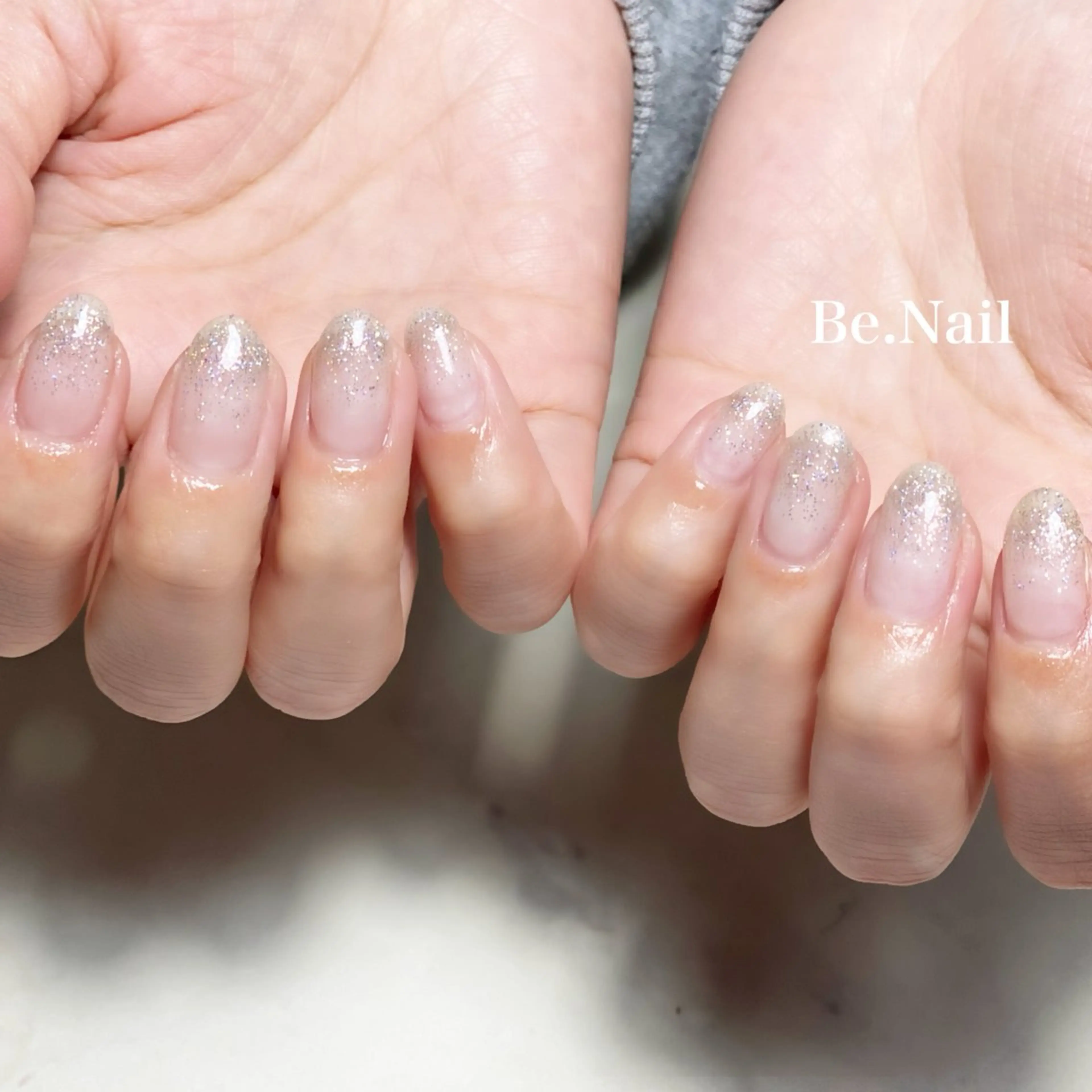 ネイル ジェルネイル ラメ(グリッター) ラメグラデーション シンプルネイル Be. Nailのネイルデザイン