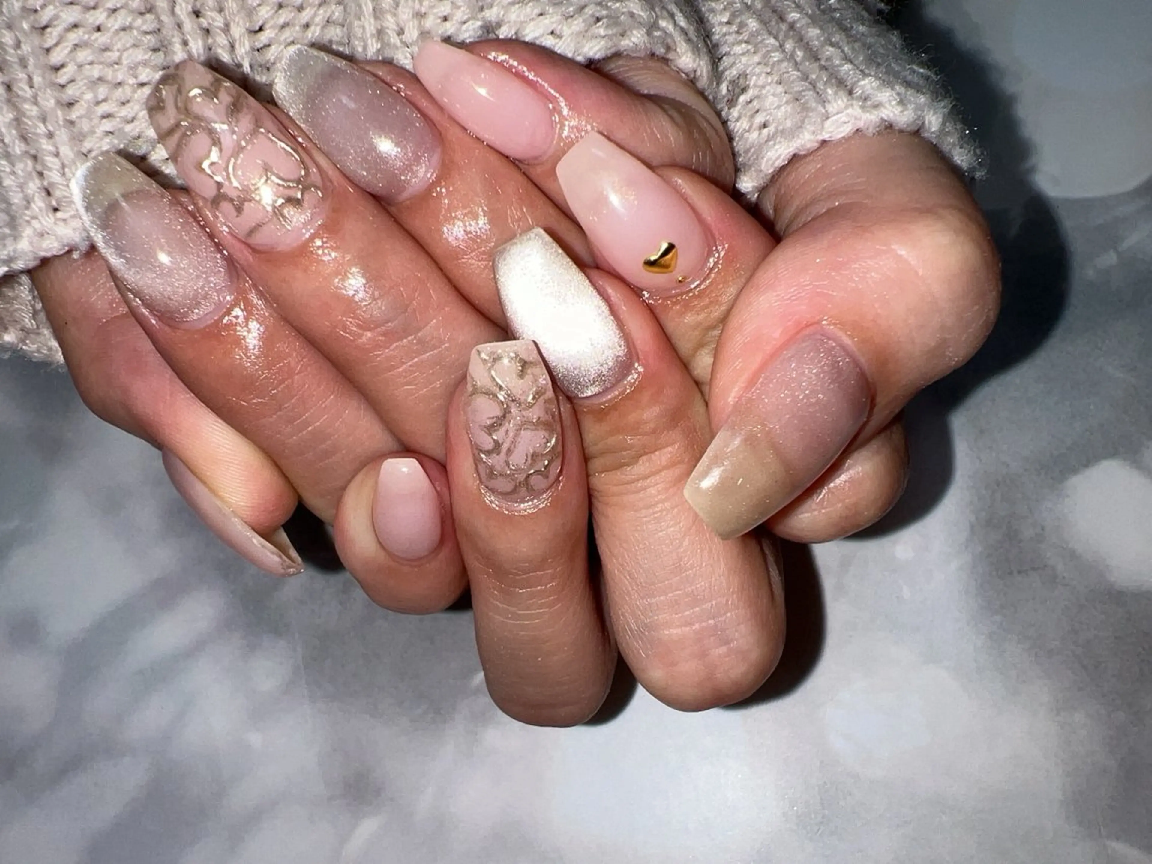 ネイル ハート マグネットネイル coco nailのネイルデザイン