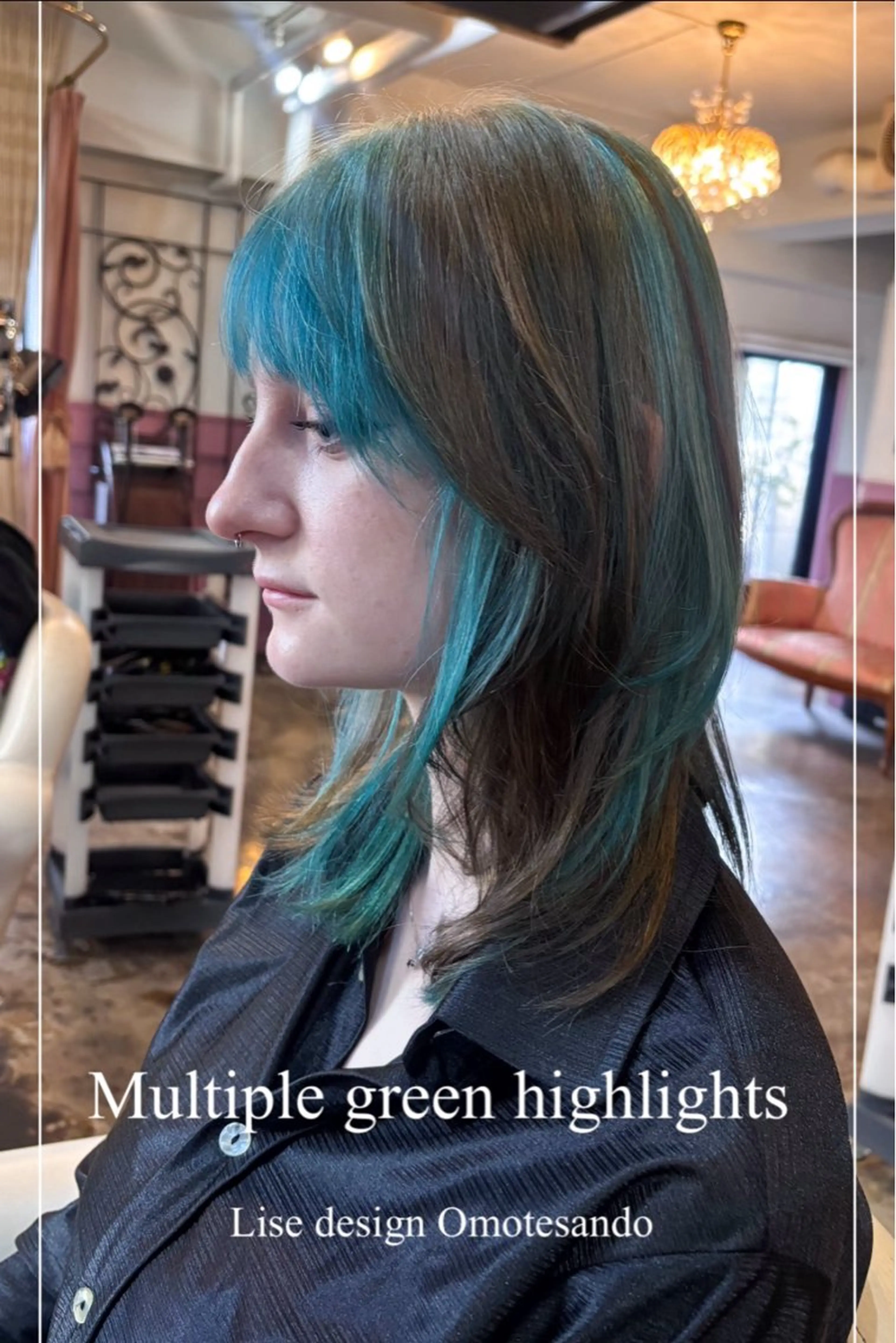 セミロング カラー ヘアアレンジ ヘアカラー ヘアセット 表参道Lise おおいしおりのヘアスタイル