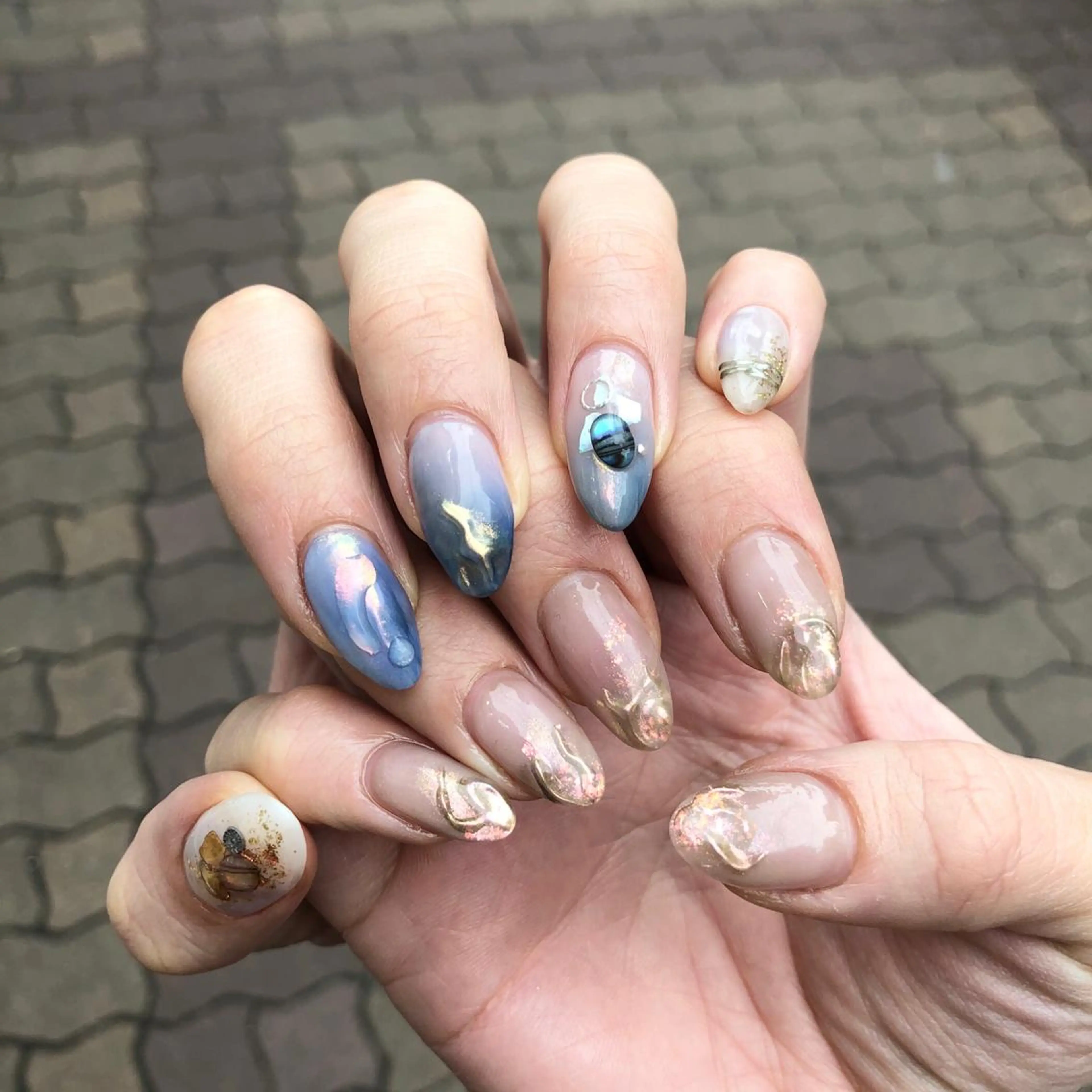 ロング カラー ネイル マツエク・マツパ 福田 加奈のネイルデザイン