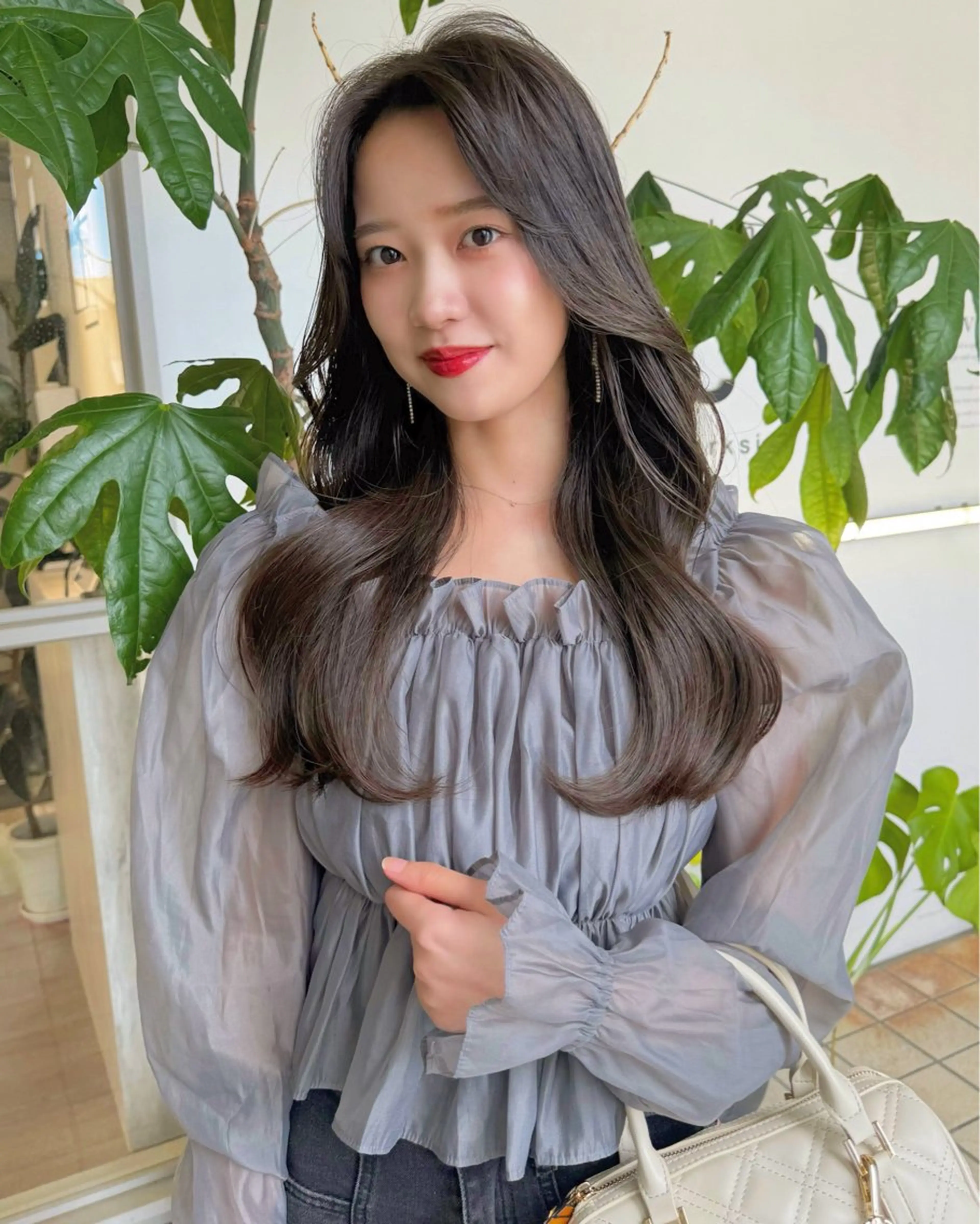 ロング カラー ヘアアレンジ レイヤーカット ヘアセット umu.［韓国ヘア /レイヤーカット］のヘアスタイル