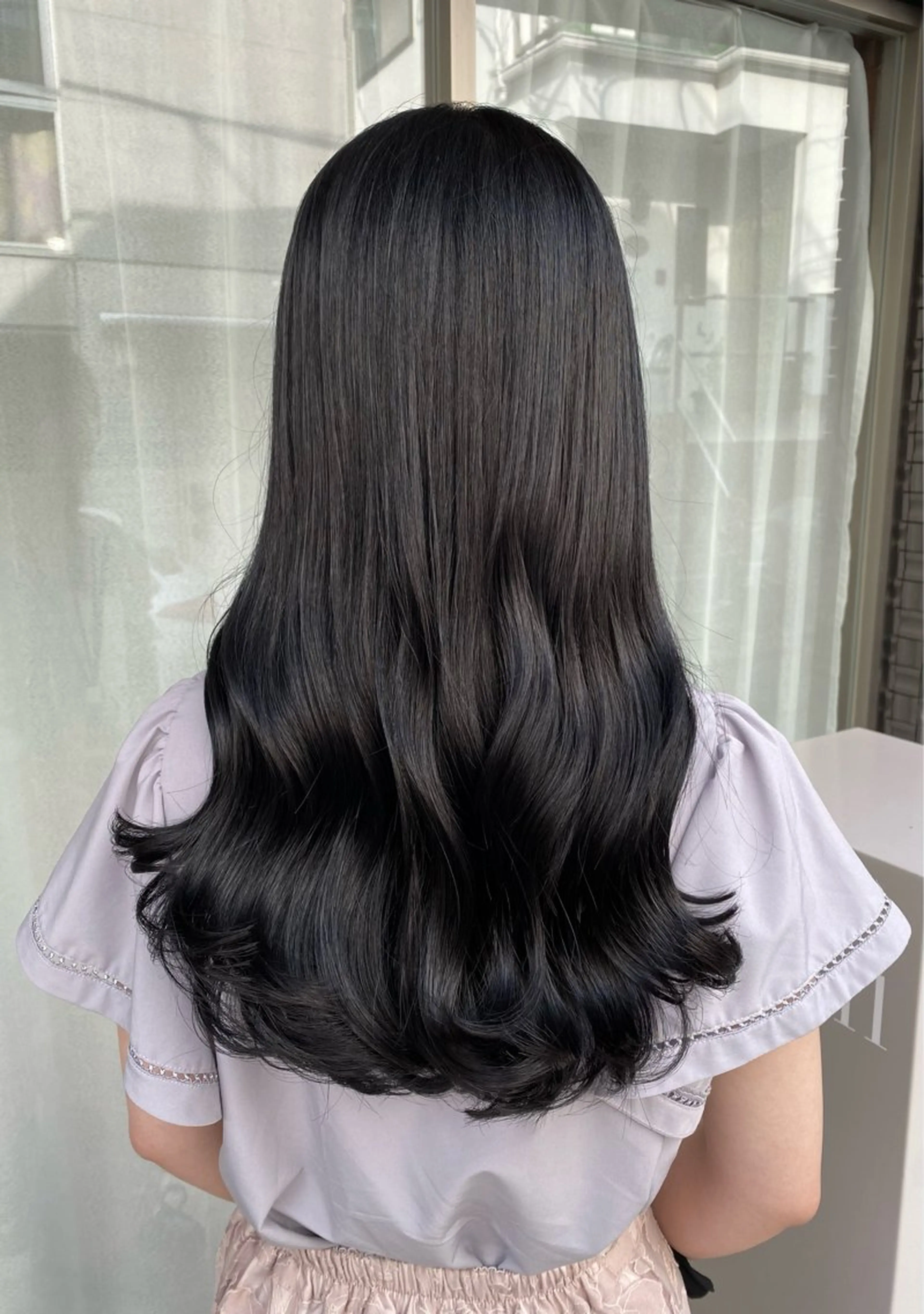 セミロング カラー ダークグレー ダークグレージュ グレージュ カット ヘアカラー トリートメント グレージュ/レイヤー /韓国ヘア/RISAのヘアスタイル