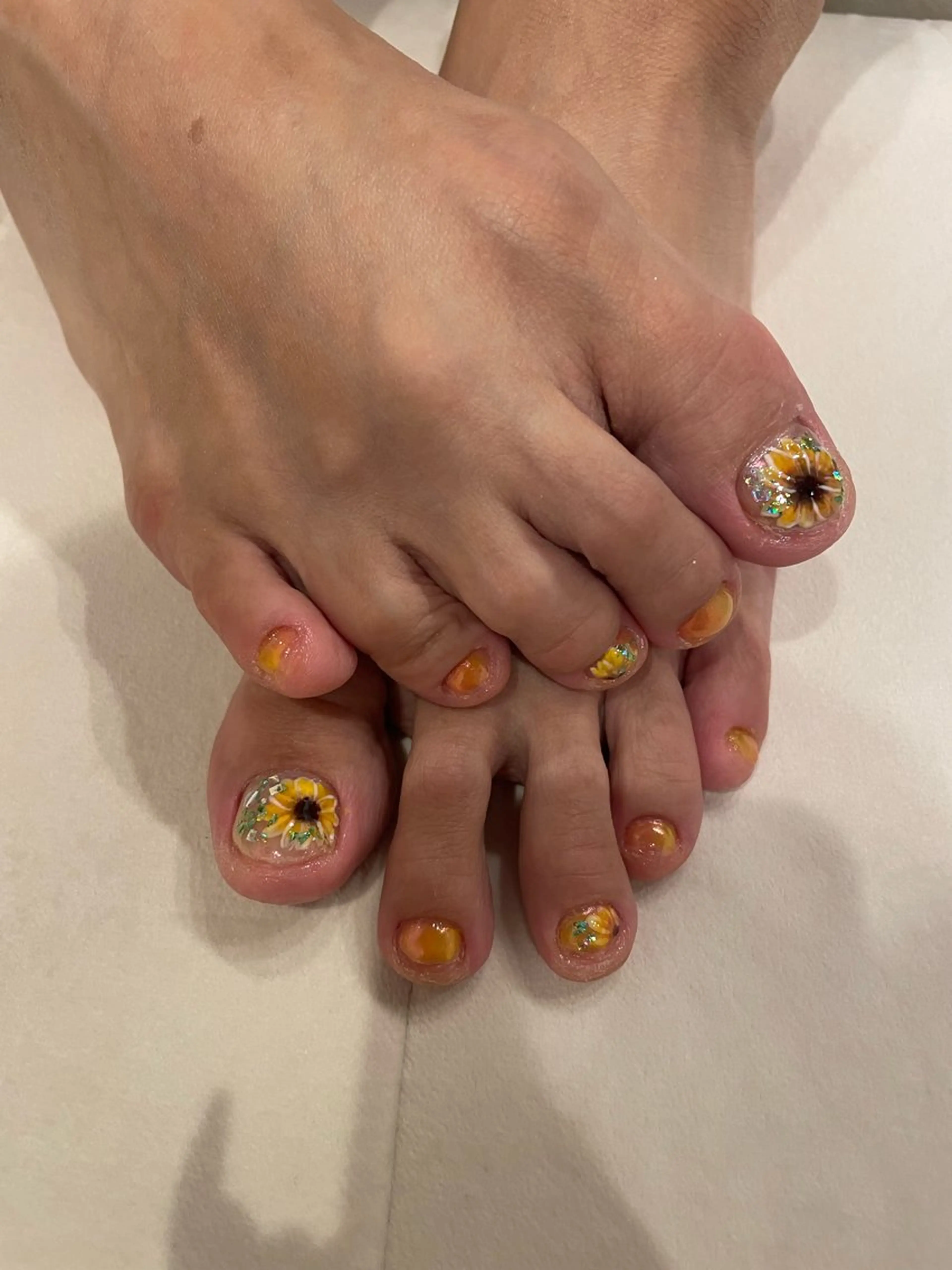 ネイル オレンジ 黄色 nail salon POPPYのネイルデザイン