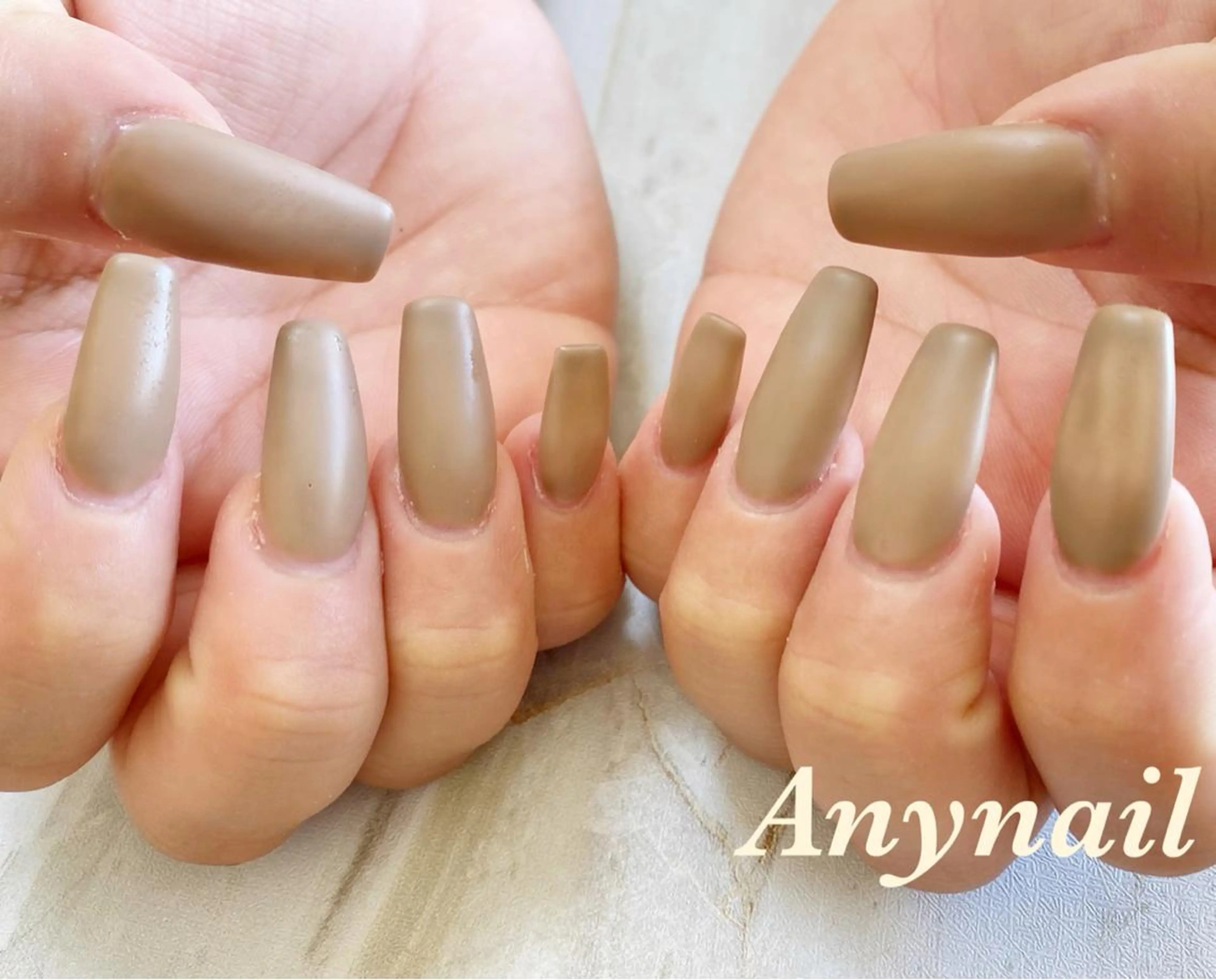 ネイル ブルー マットネイル ワンカラーネイル スカルプネイル 冬ネイル ハンドネイル 岩澤 恵子のネイルデザイン