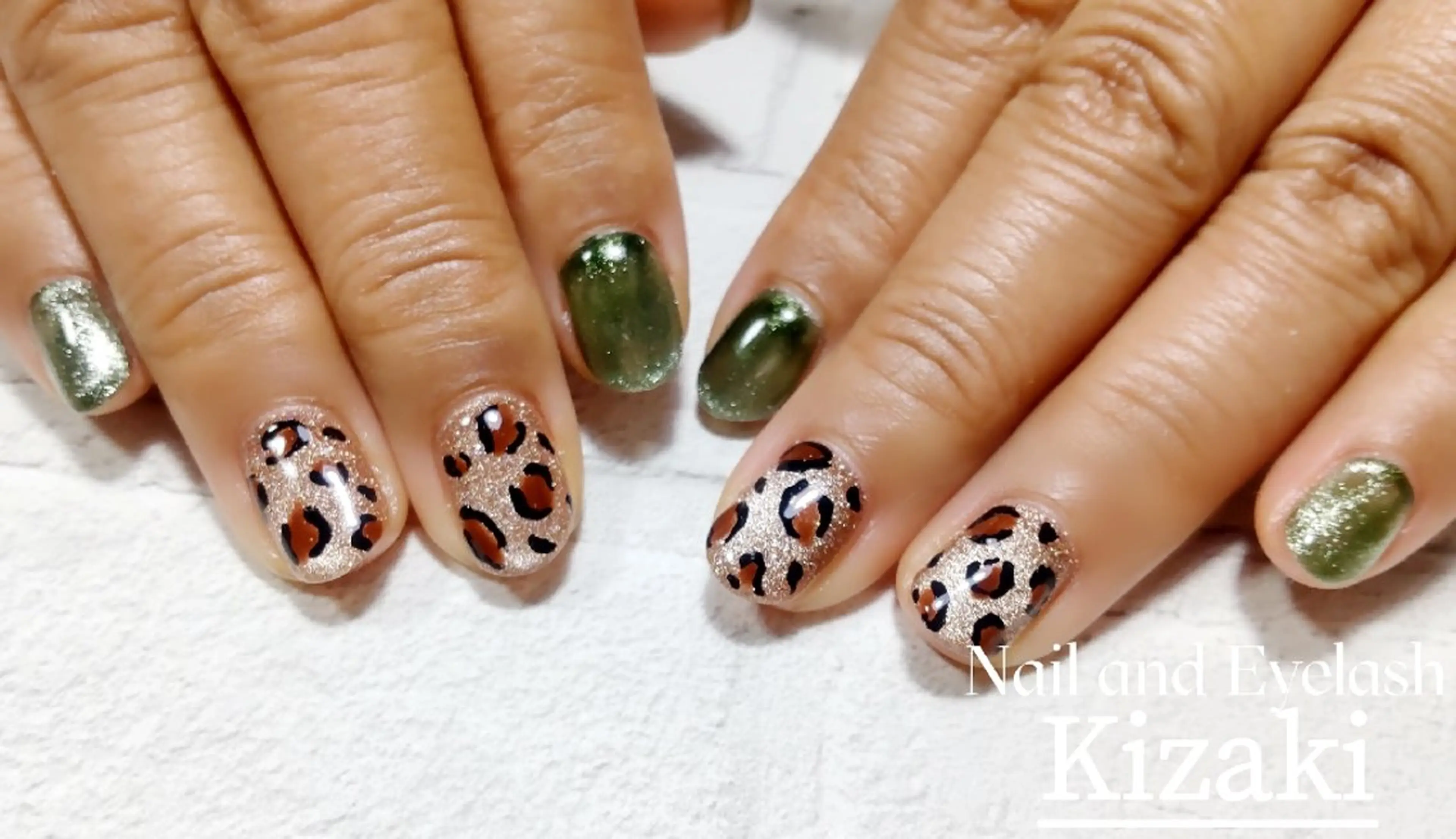 ネイル アニマル柄 マグネットネイル 冬ネイル ハンドネイル Kizaki.. Saoriのマツエク・マツパデザイン