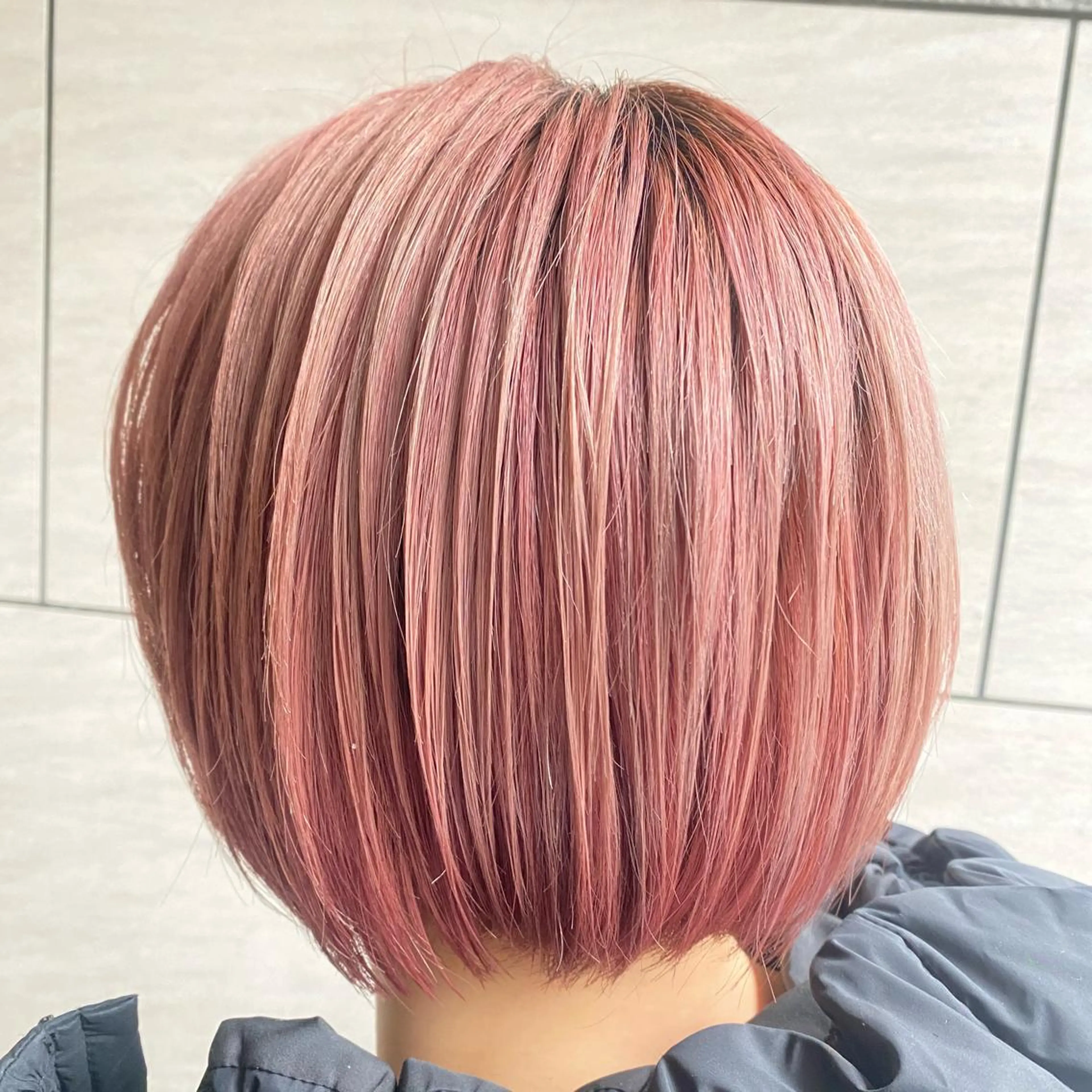 ショート カラー ピンクカラー 韓国風ヘア ヘアカラー トリートメント 💚 nao💚のヘアスタイル