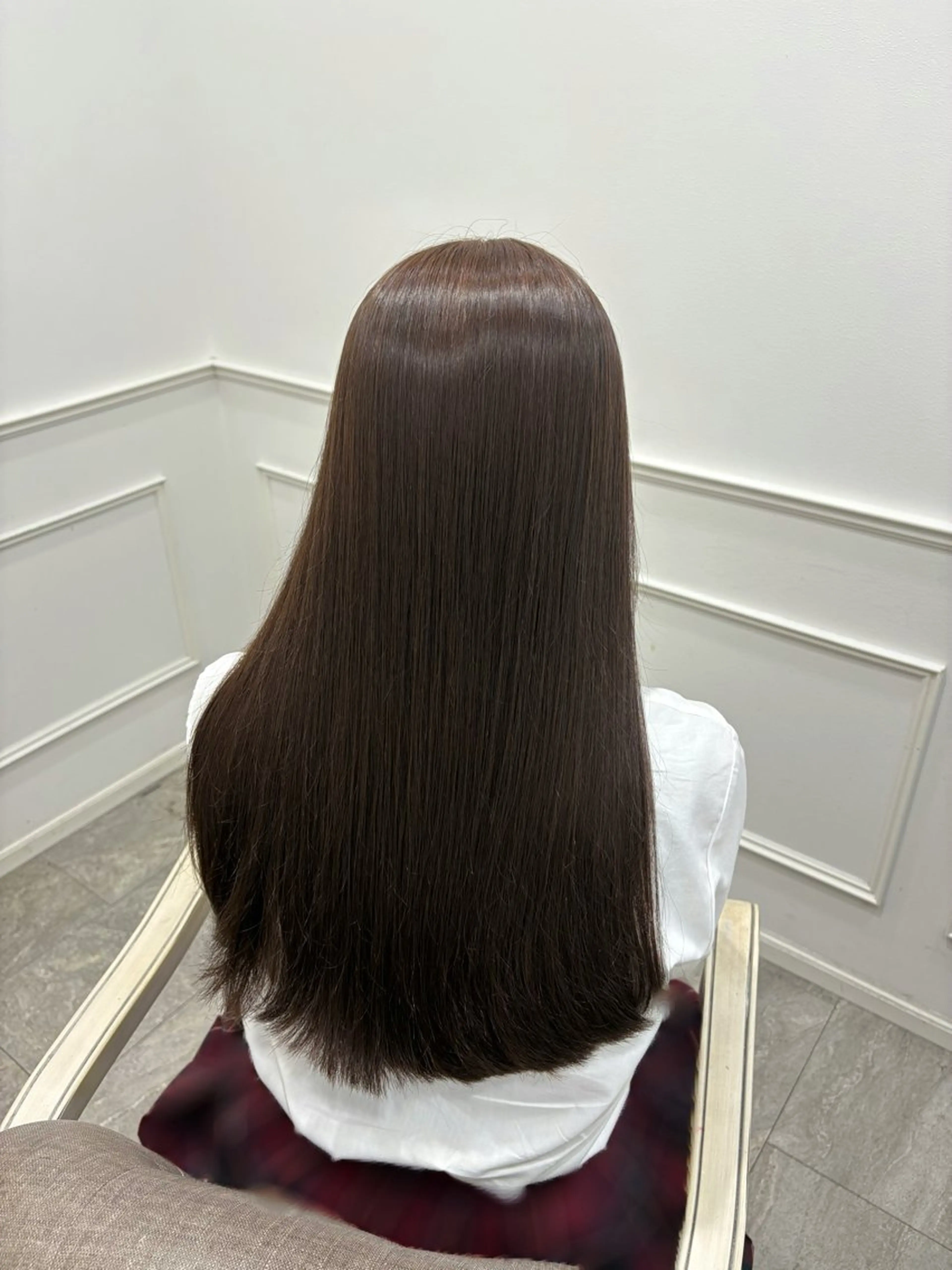 ロング カラー ブラウンカラー ショコラブラウン ヘアカラー 西澤 愉来のヘアスタイル