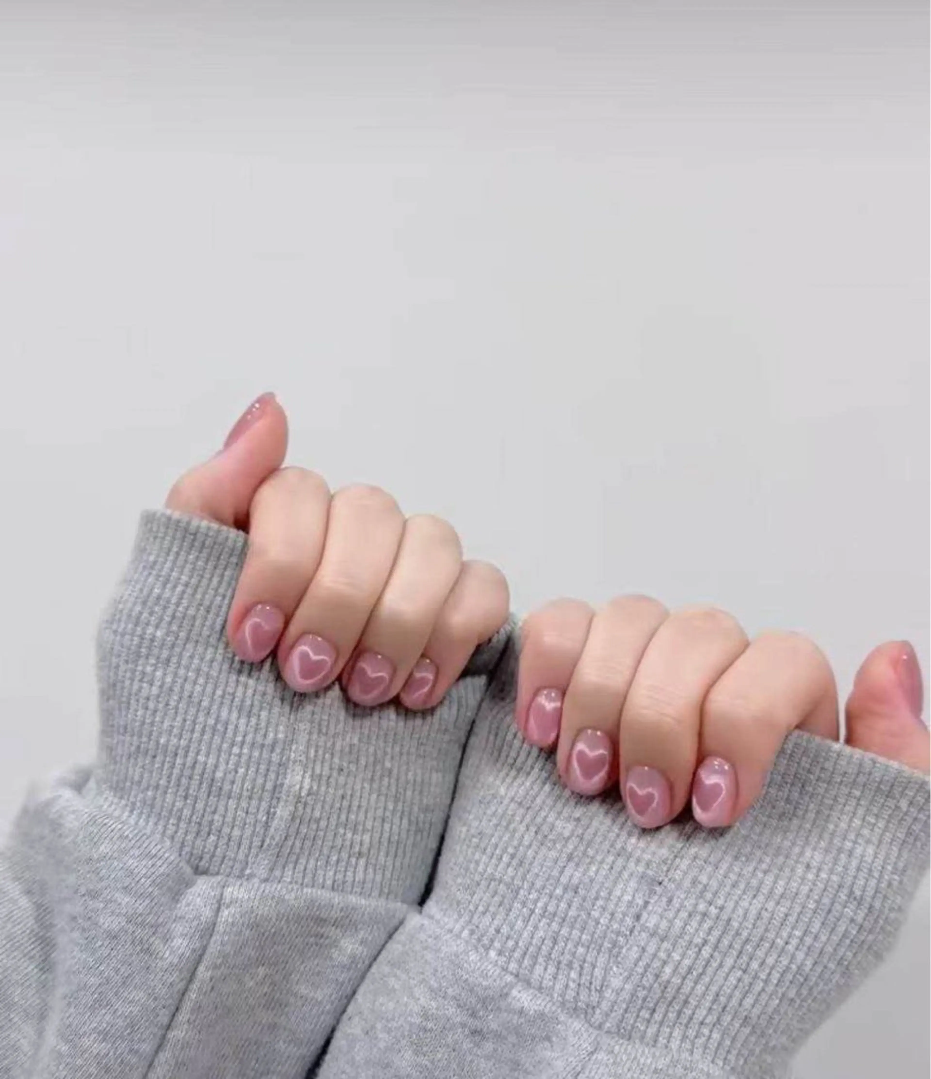 ネイル フラワーネイル フレンチネイル ジェルネイル ガラスフレンチ ハート ハンドネイル BabyYouMi ねねのネイルデザイン