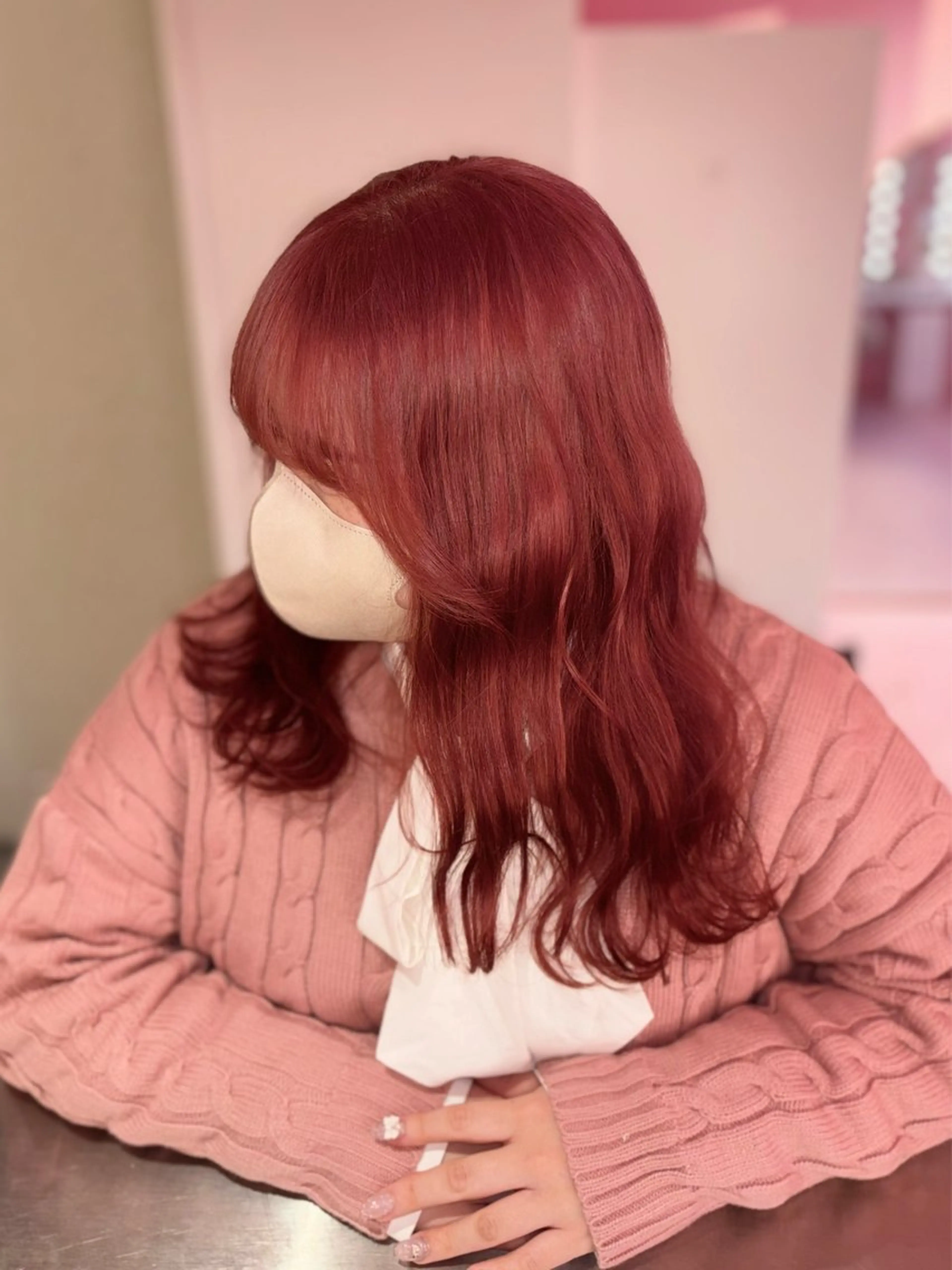 ミディアム 田中麻鈴/ハイトーン /ミルクティーのヘアスタイル