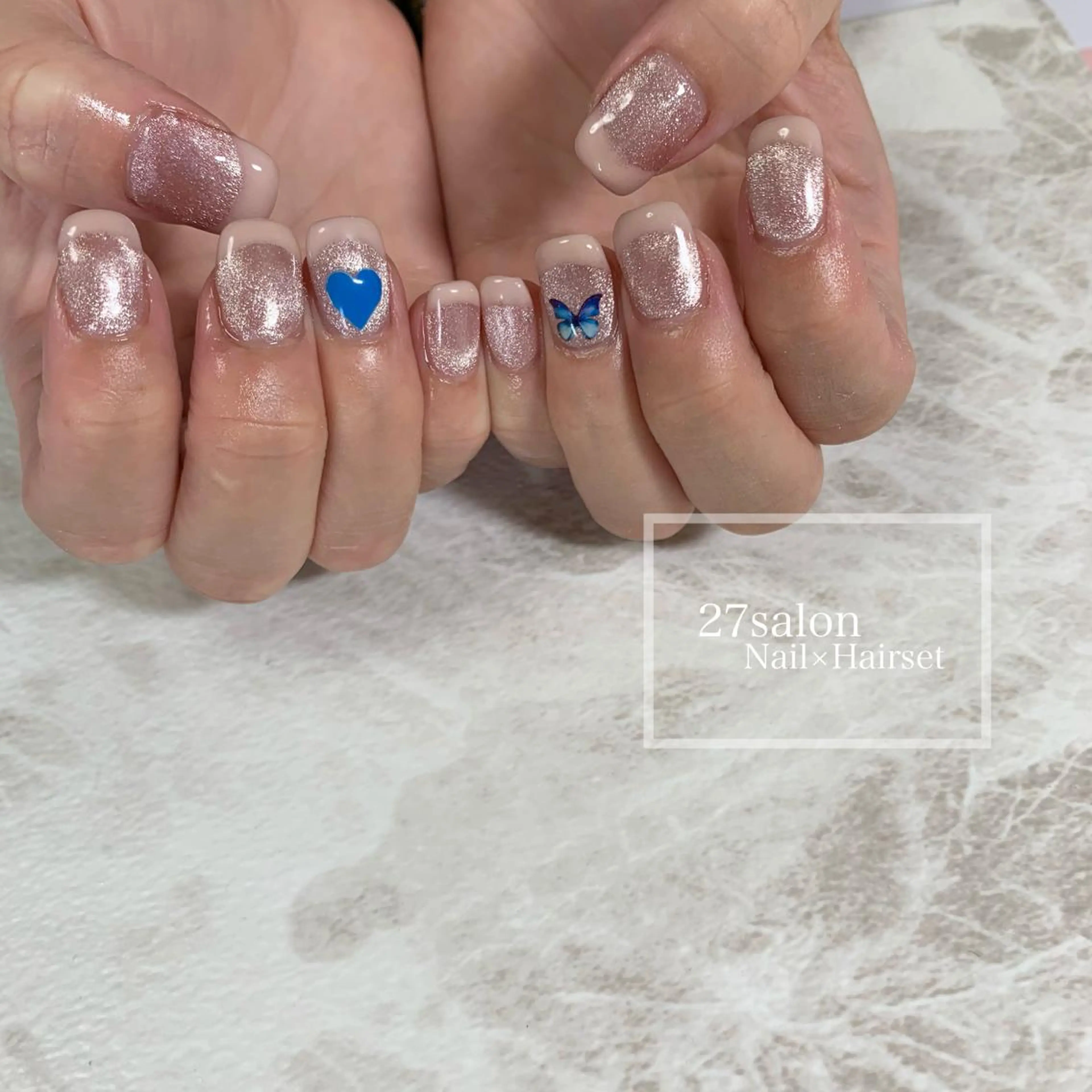 ネイル フレンチネイル マグネットネイル 27salon yuinaのネイルデザイン