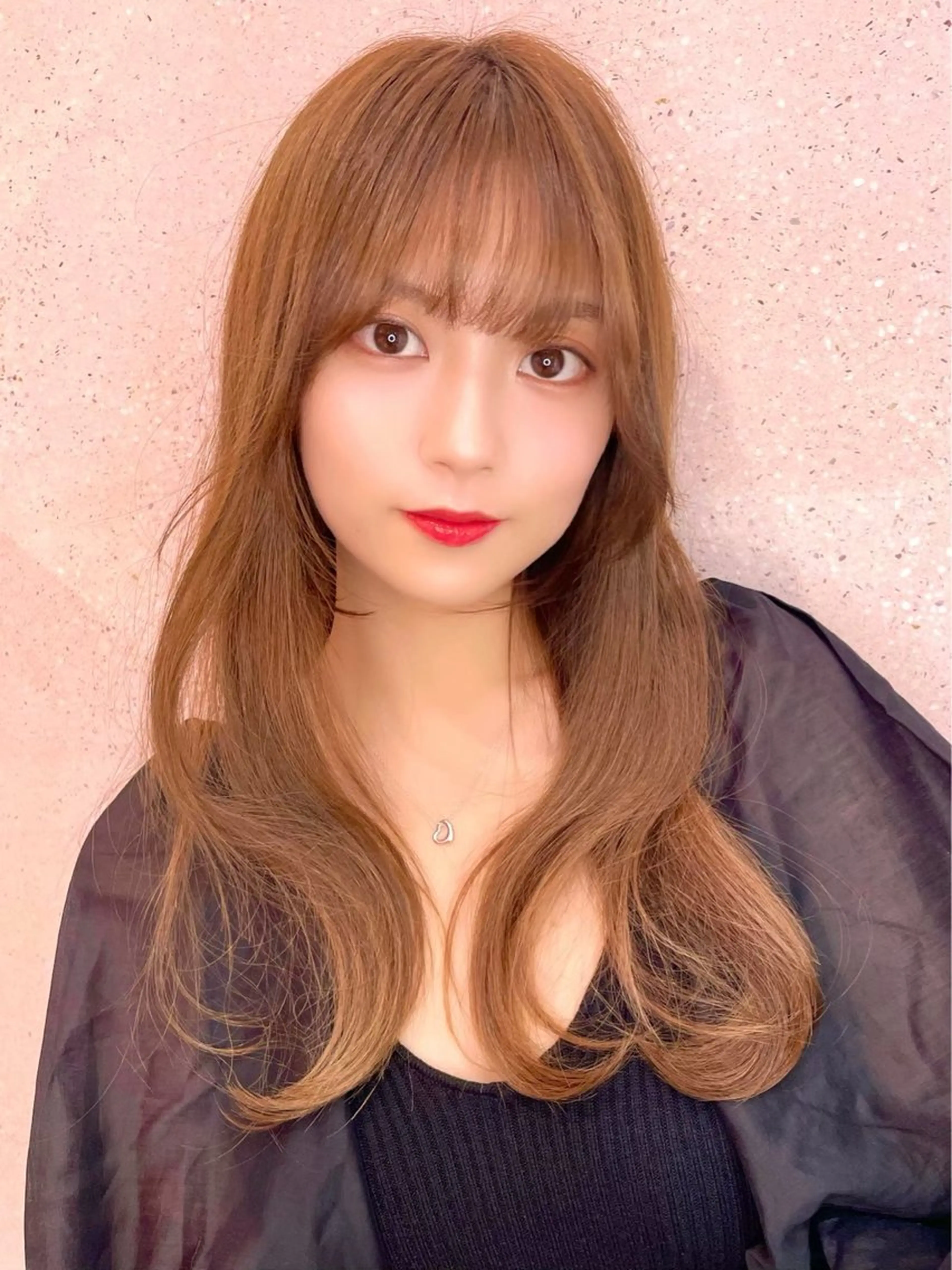 ロング カット ヘアカラー トリートメント 新宿/韓国レイヤー/ 顔周りカット松本美晴のヘアスタイル