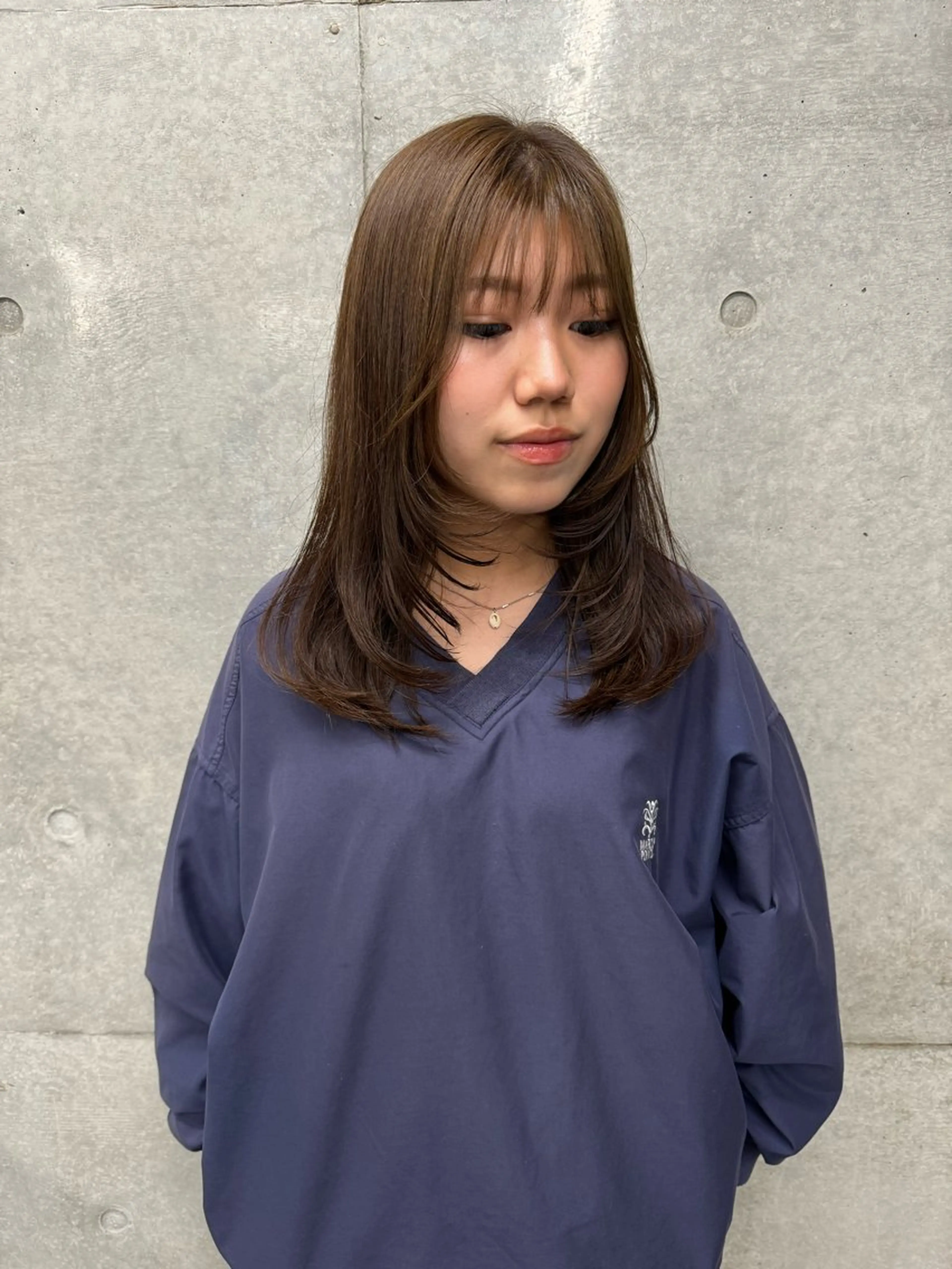 セミロング カラー カット ヘアカラー トリートメント 菊地 柚乃のヘアスタイル