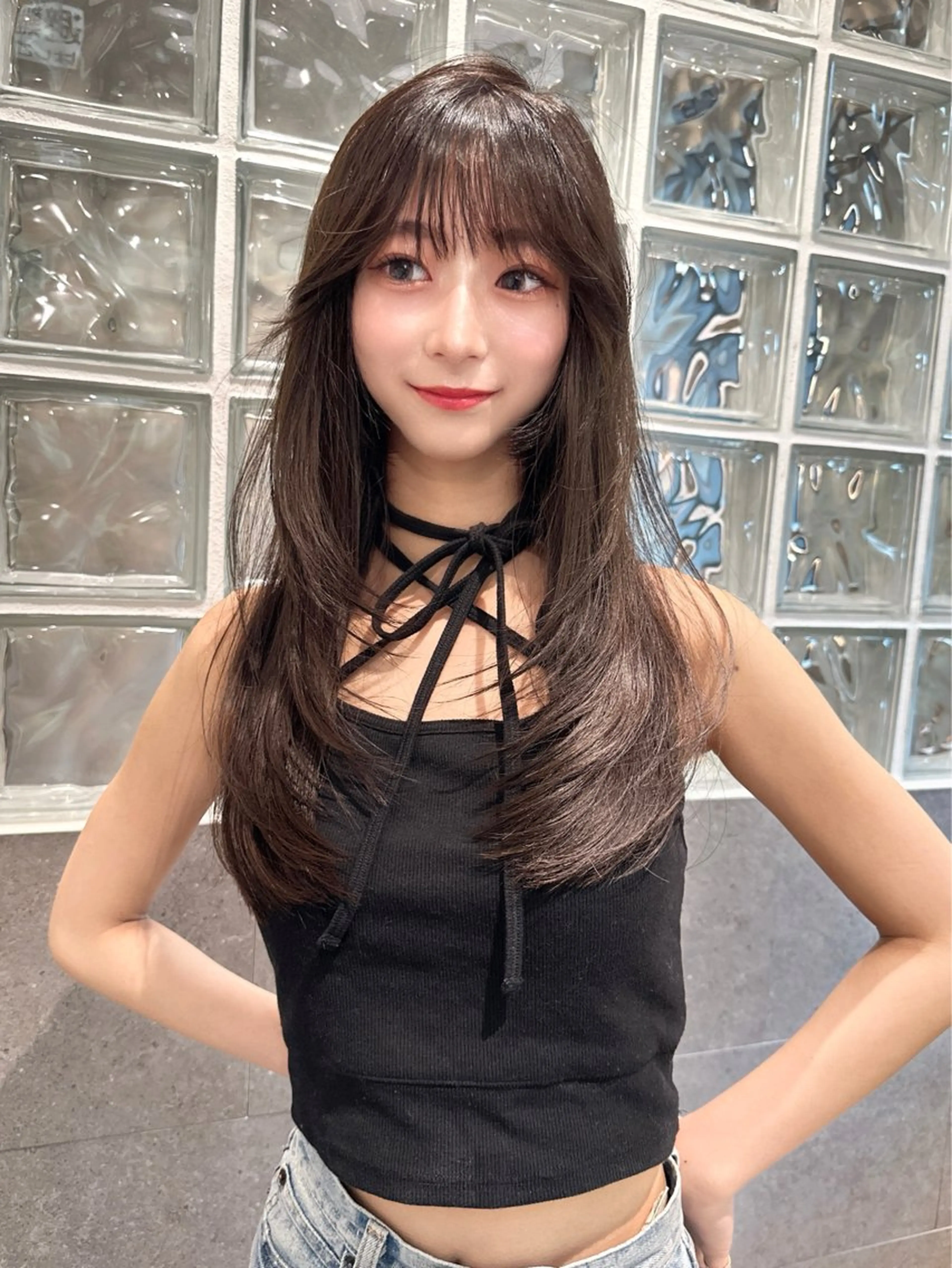 【ミニモ限定人気No3メニュー】韓国風カット+艶カラー+1StepTR🦋※韓国風以外も切れますの写真