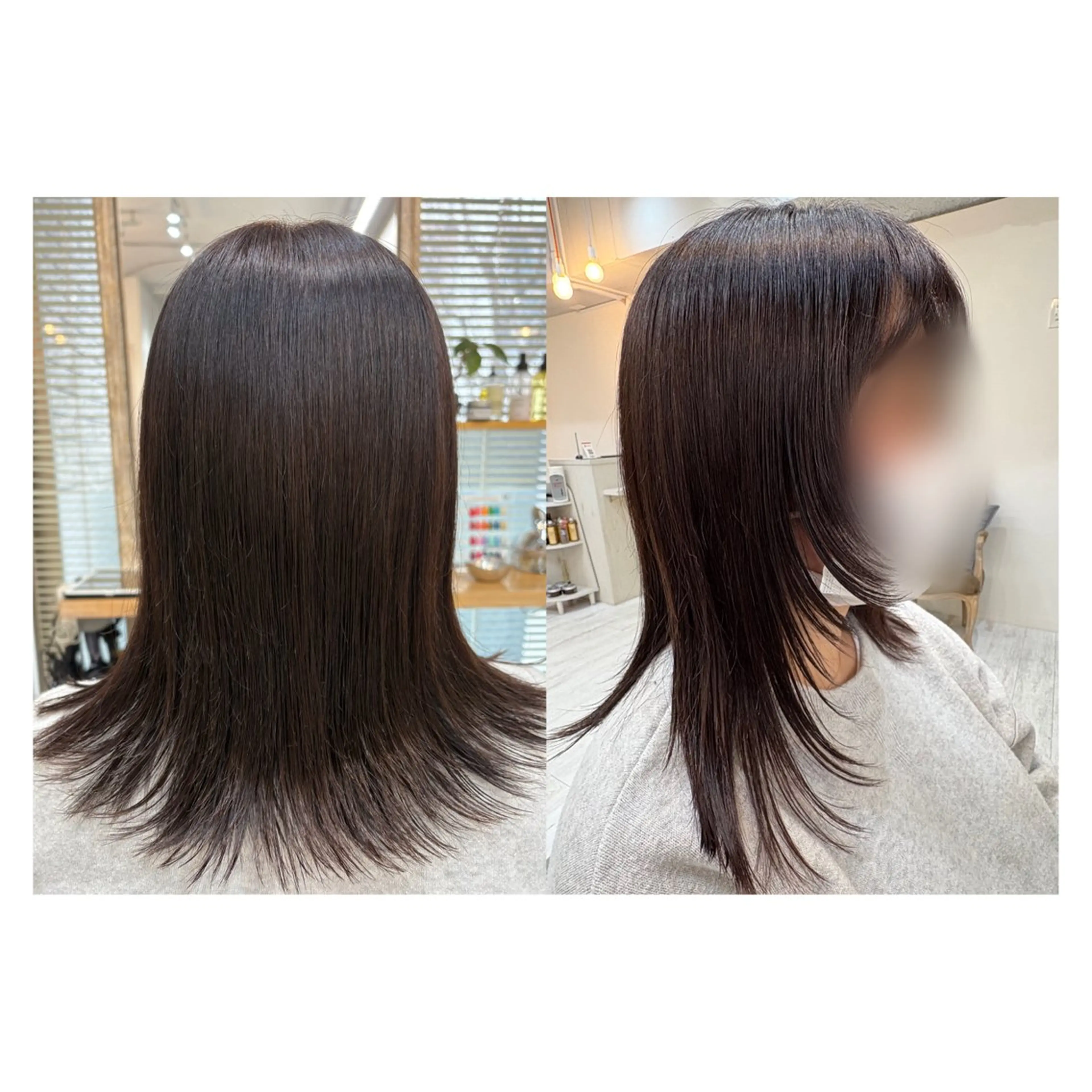 セミロング レイヤーカット・ 縮毛矯正 星野のヘアスタイル