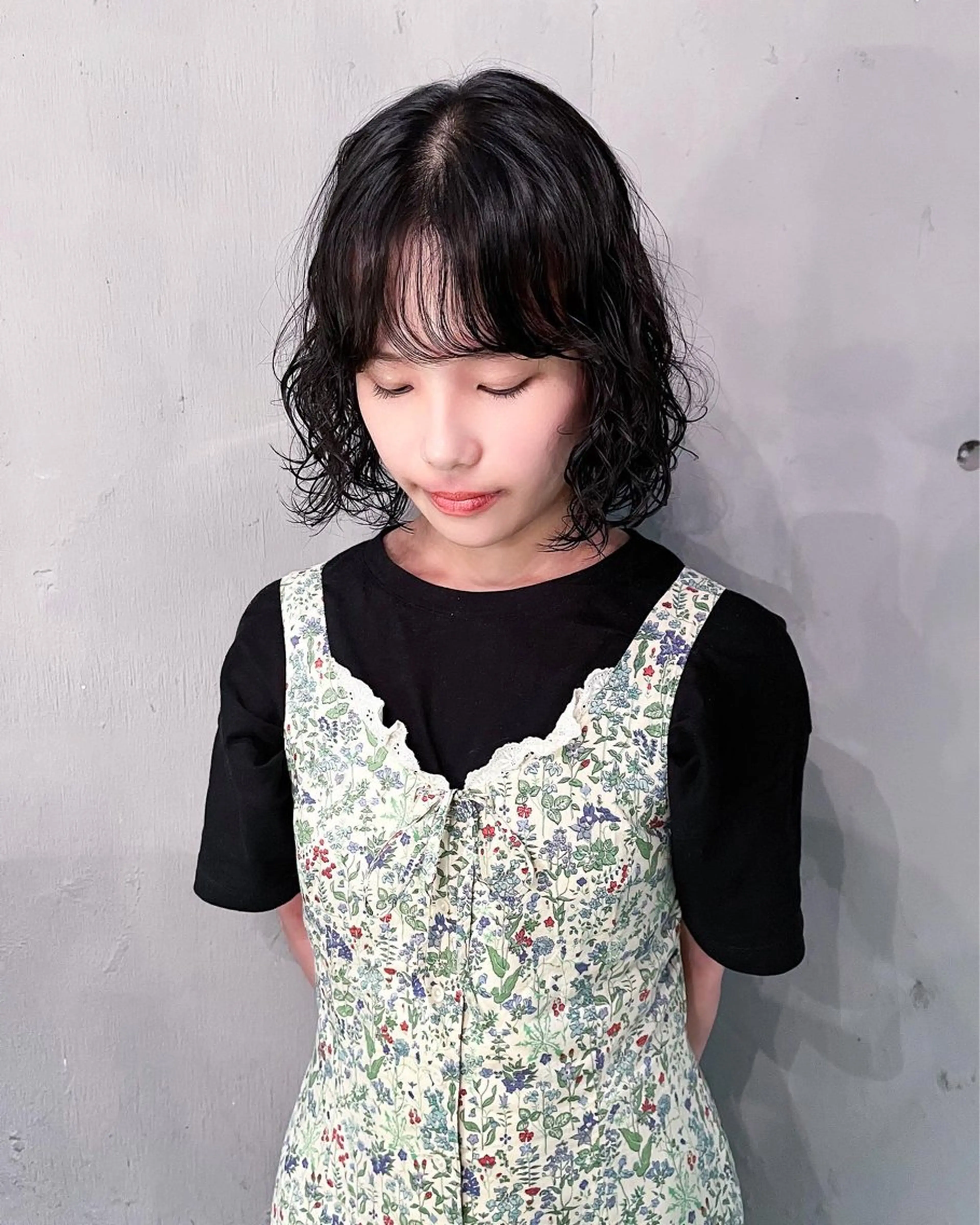 ミディアム パーマ ミディアムパーマ ボブ ニュアンスパーマ 原宿パーマ kazuのヘアスタイル