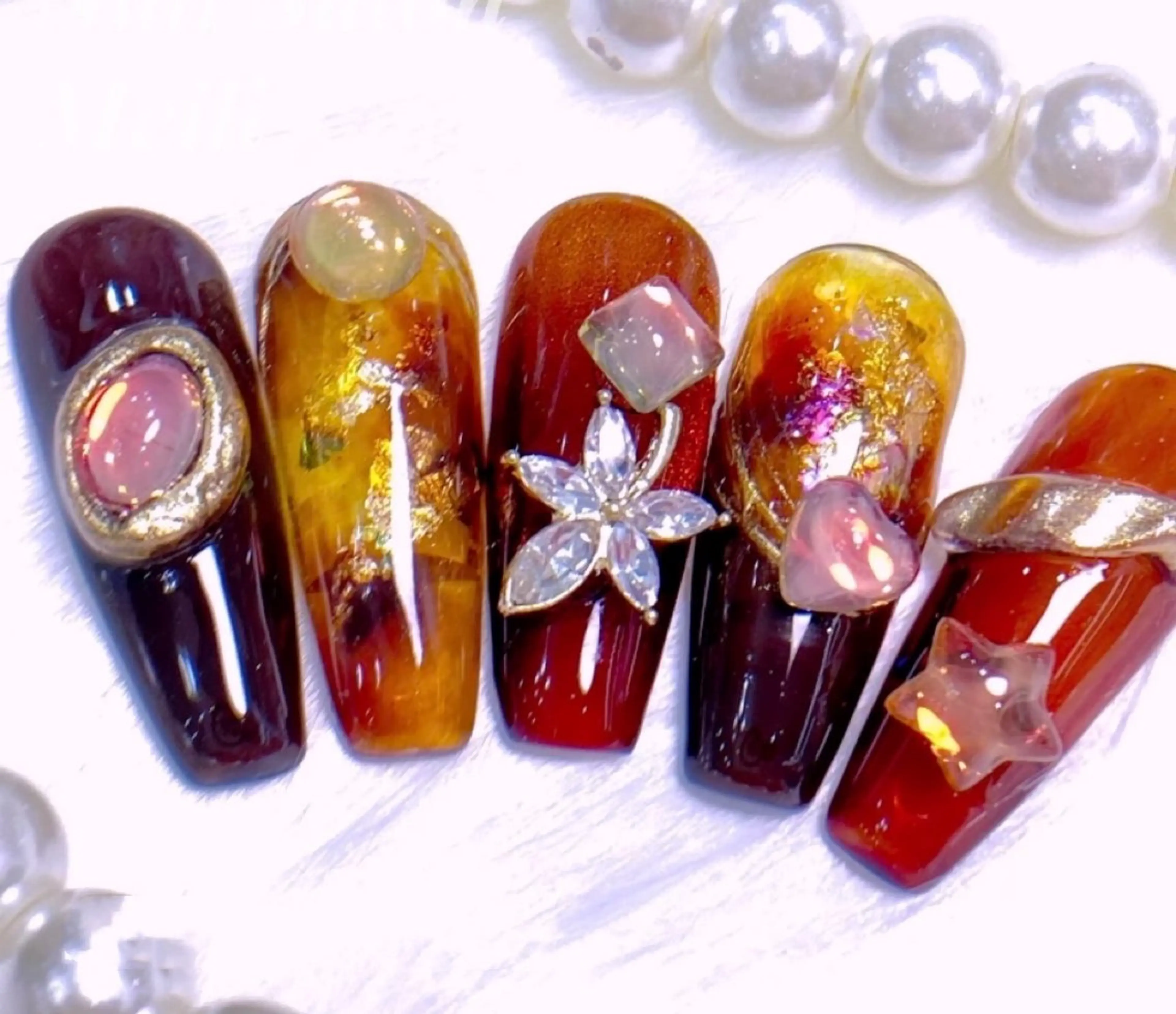 ネイル アートネイル チークネイル 長さ出し フレンチネイル ジェルネイル YK Beauty Salonのマツエク・マツパデザイン