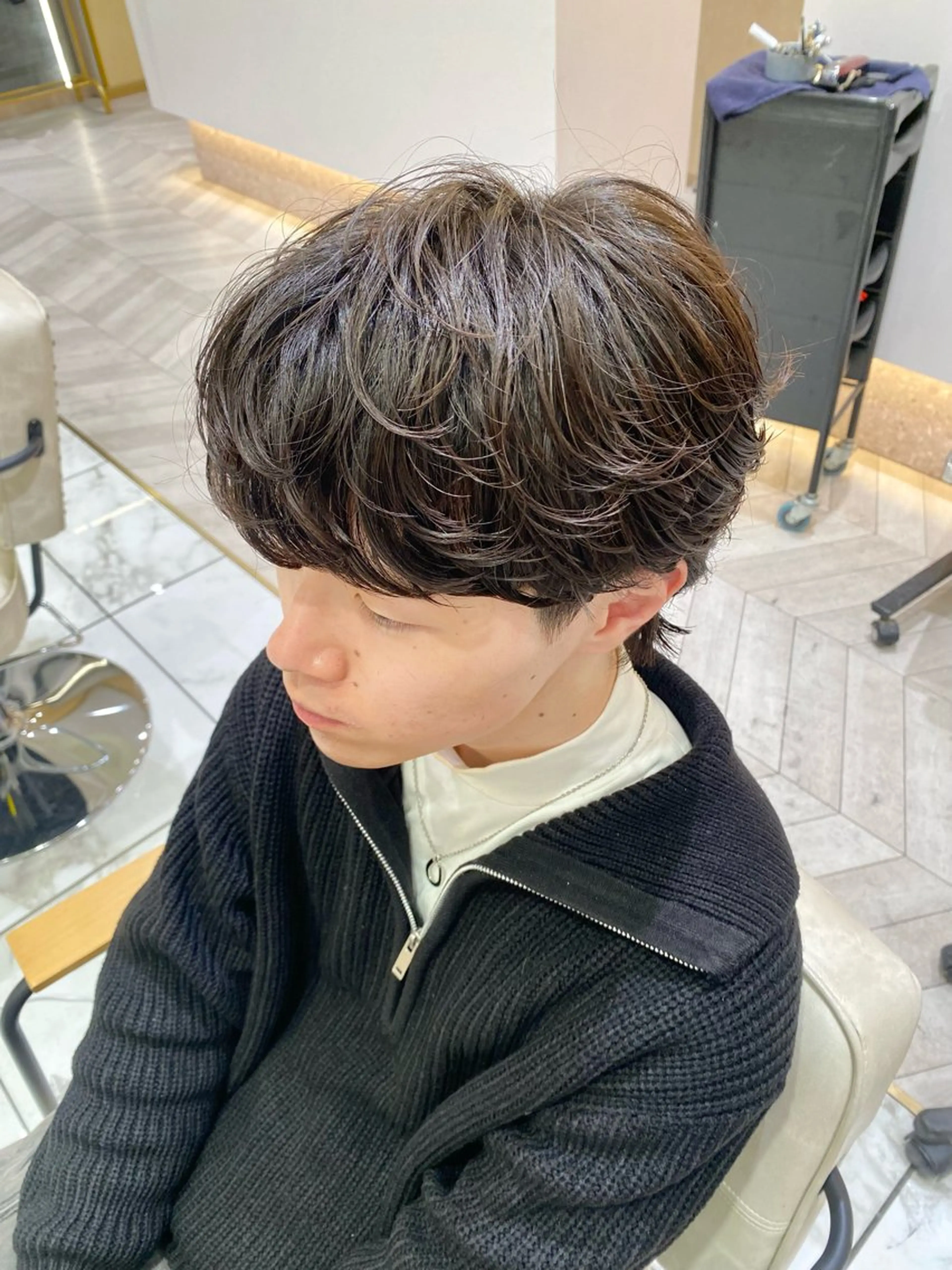 ショート パーマ メンズ カット パーマ 酸スト/フェザー パーマ/三谷海斗のヘアスタイル