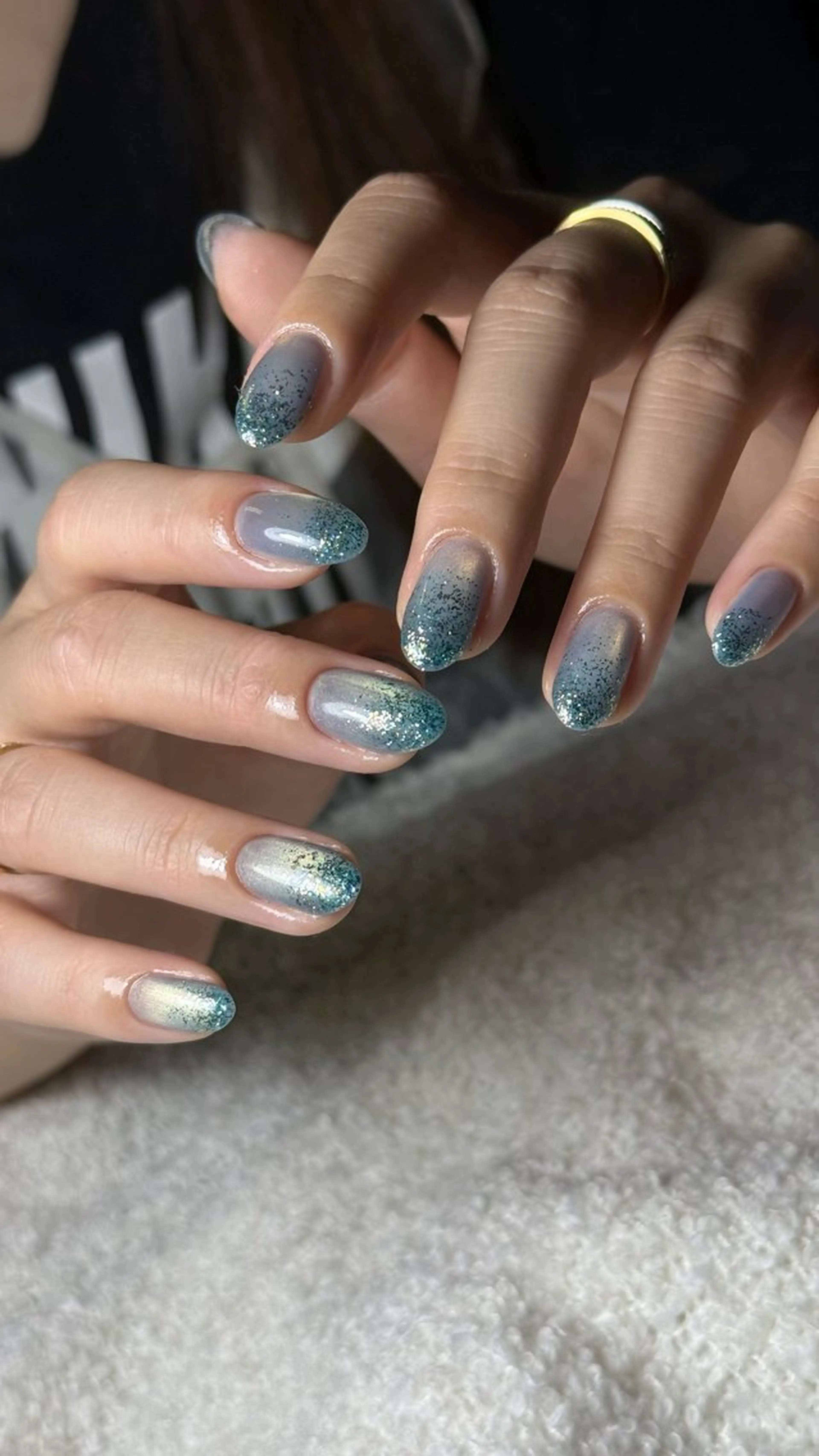 ネイル グラデーション ラメ(グリッター) ラメグラデーション マグネットネイル s sachiのネイルデザイン