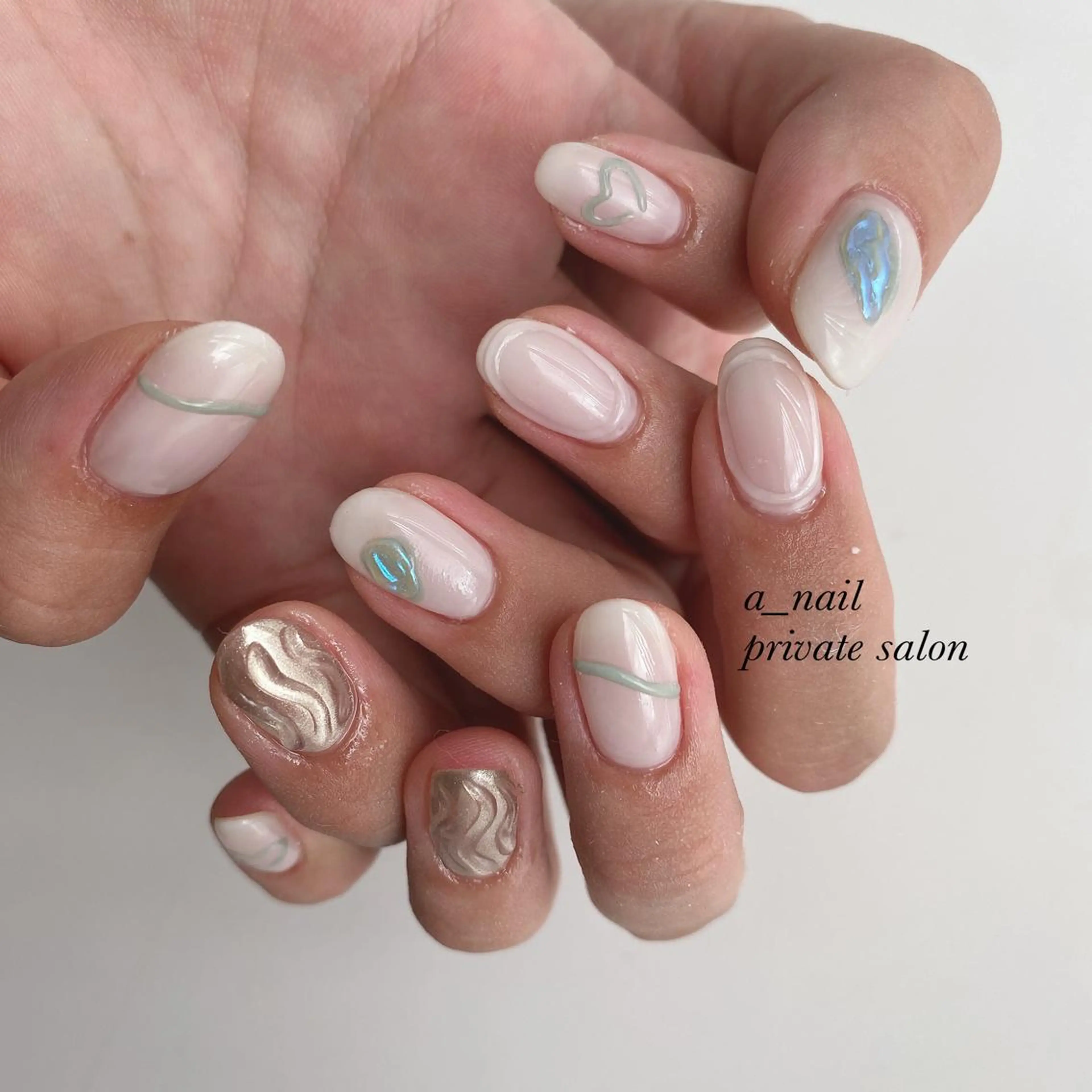 ネイル アニマル柄 アートネイル フレンチネイル ジェルネイル 氷ネイル・うるうるネイル 菅 恵奈のネイルデザイン