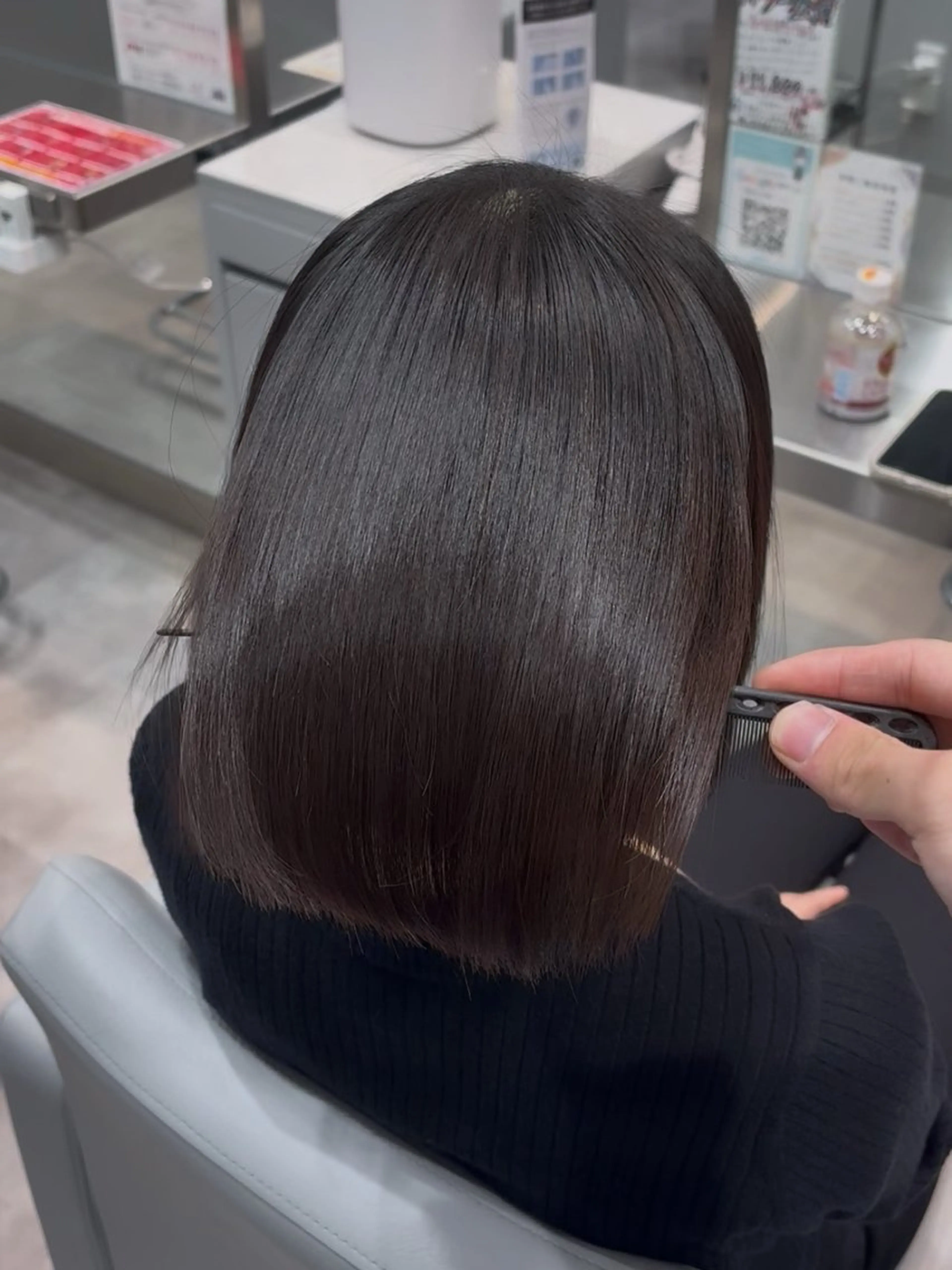 ミディアム カット 縮毛矯正 トリートメント ヘアセット Hair&Make Allure所属・塩谷康生/髪質改善 /ボブ/縮毛矯正のヘアスタイル